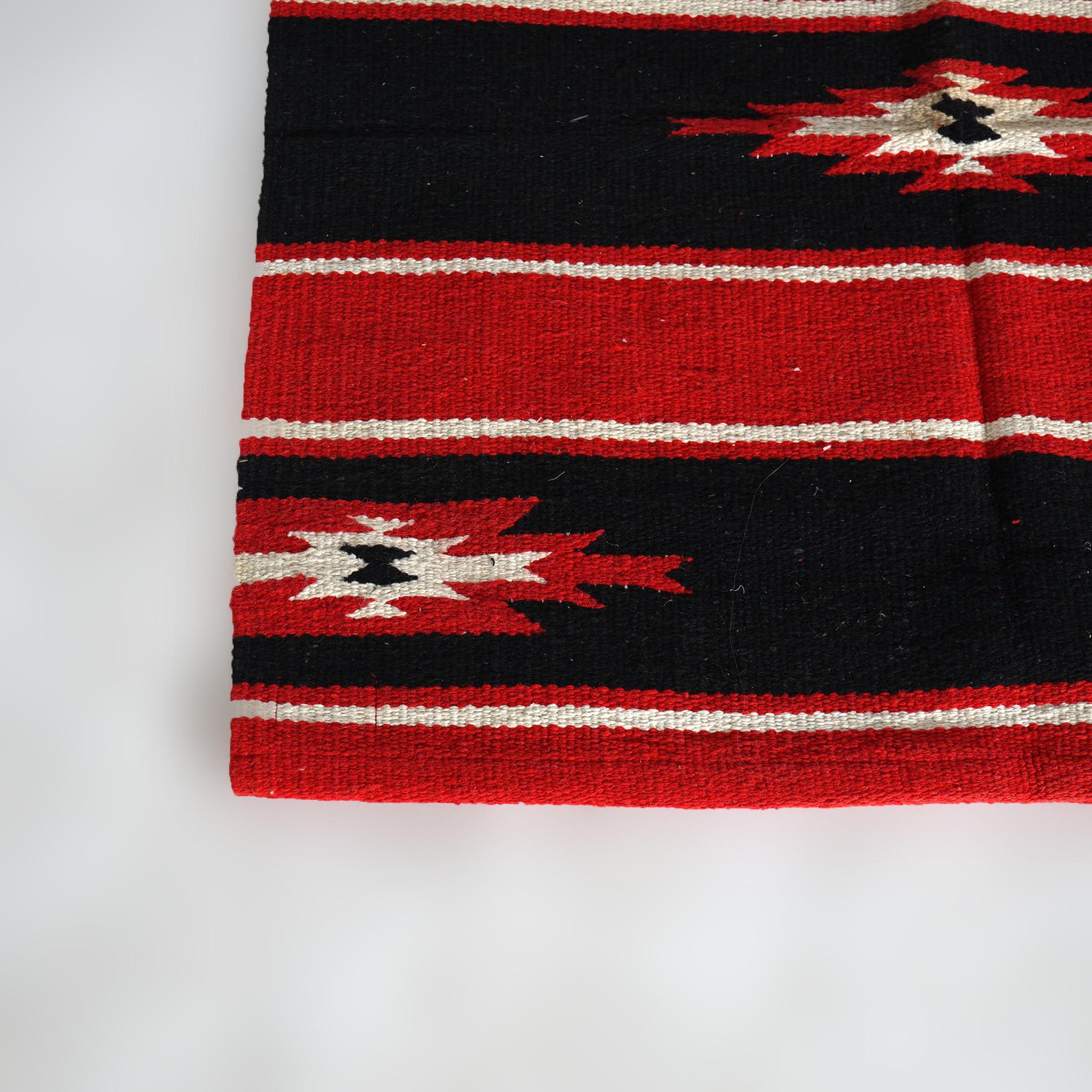 Pair of Southwest Navajo Native American Indian Design Wool Rugs Circa 1930 6
