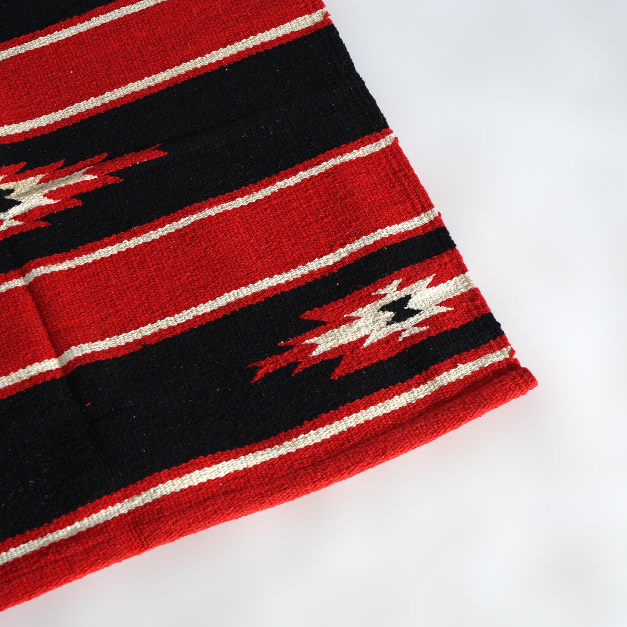 Pair of Southwest Navajo Native American Indian Design Wool Rugs Circa 1930 7
