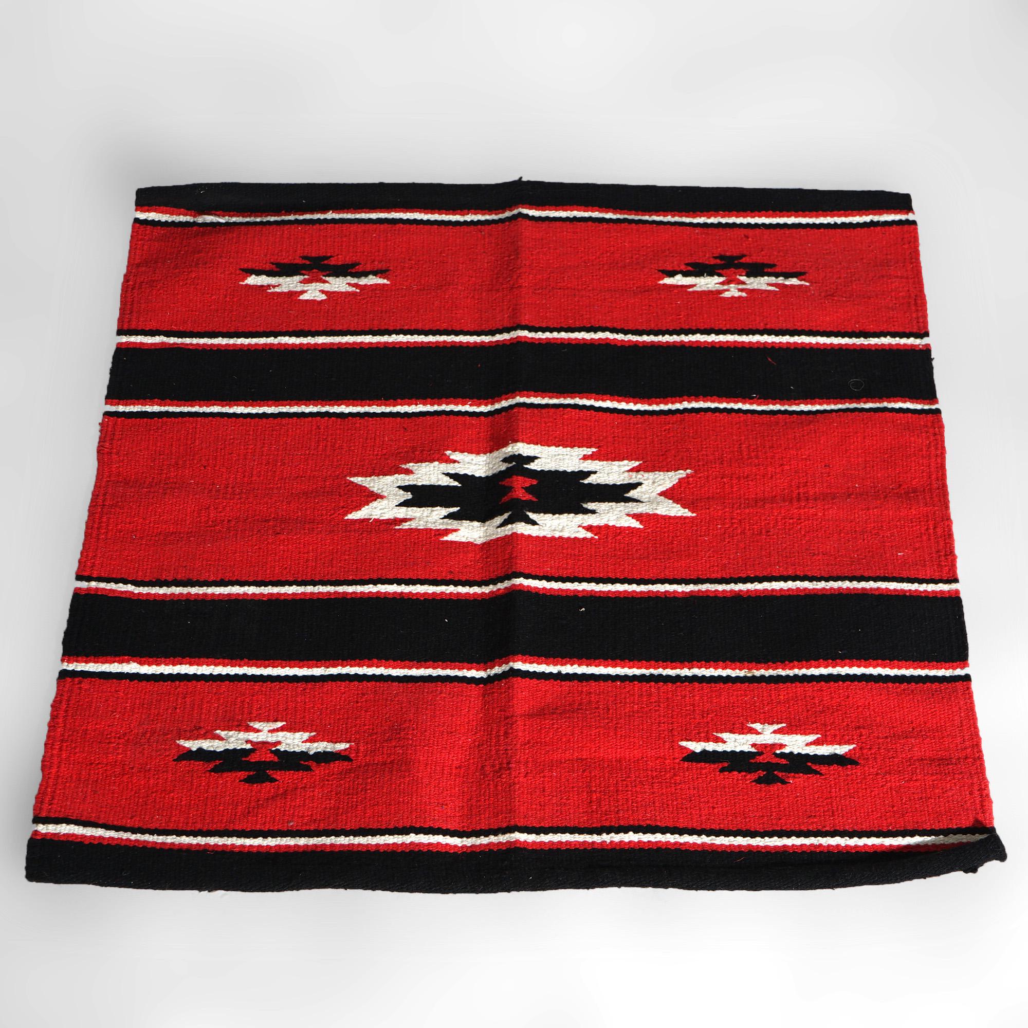 Pair of Southwest Navajo Native American Indian Design Wool Rugs Circa 1930 In Good Condition In Big Flats, NY