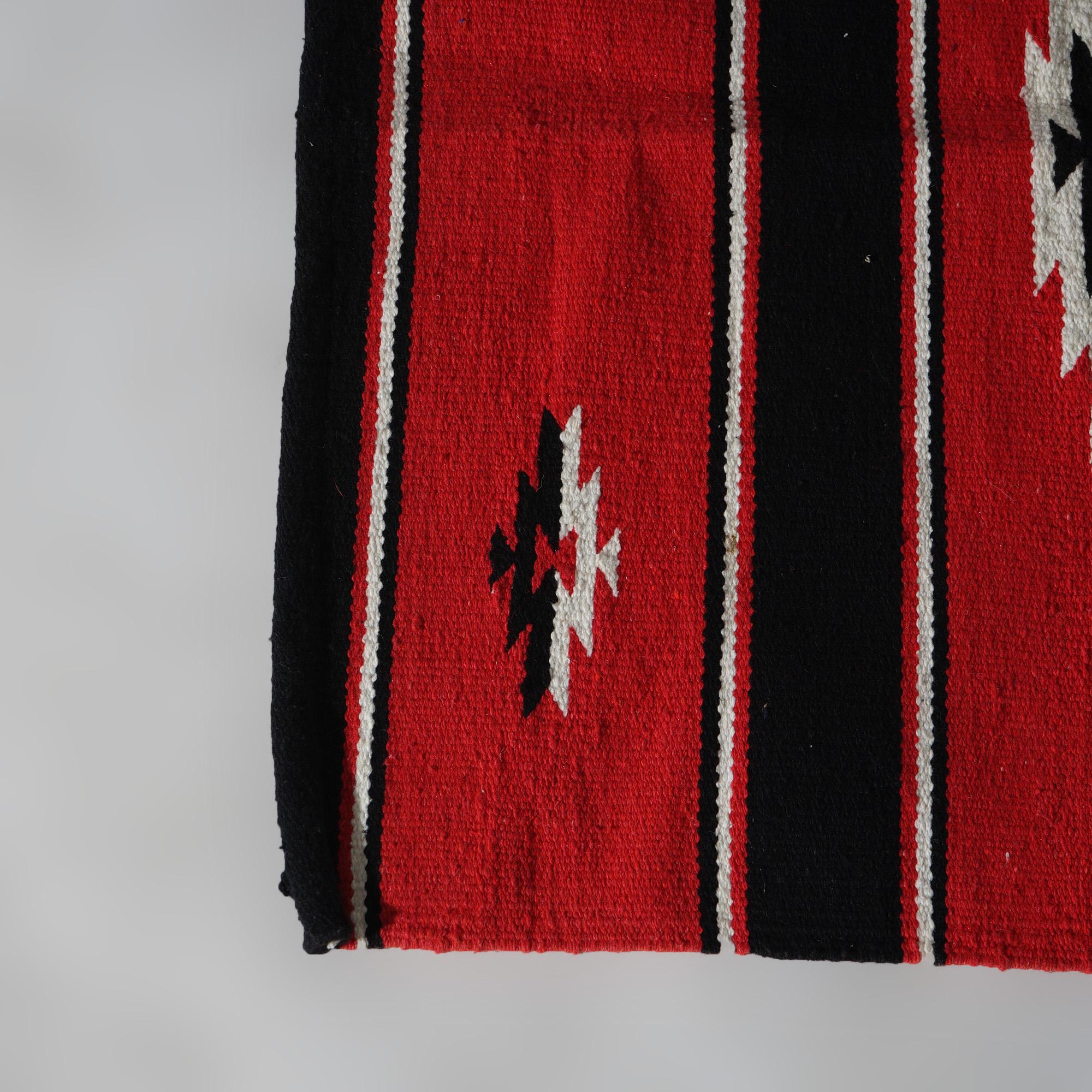 20th Century Pair of Southwest Navajo Native American Indian Design Wool Rugs Circa 1930