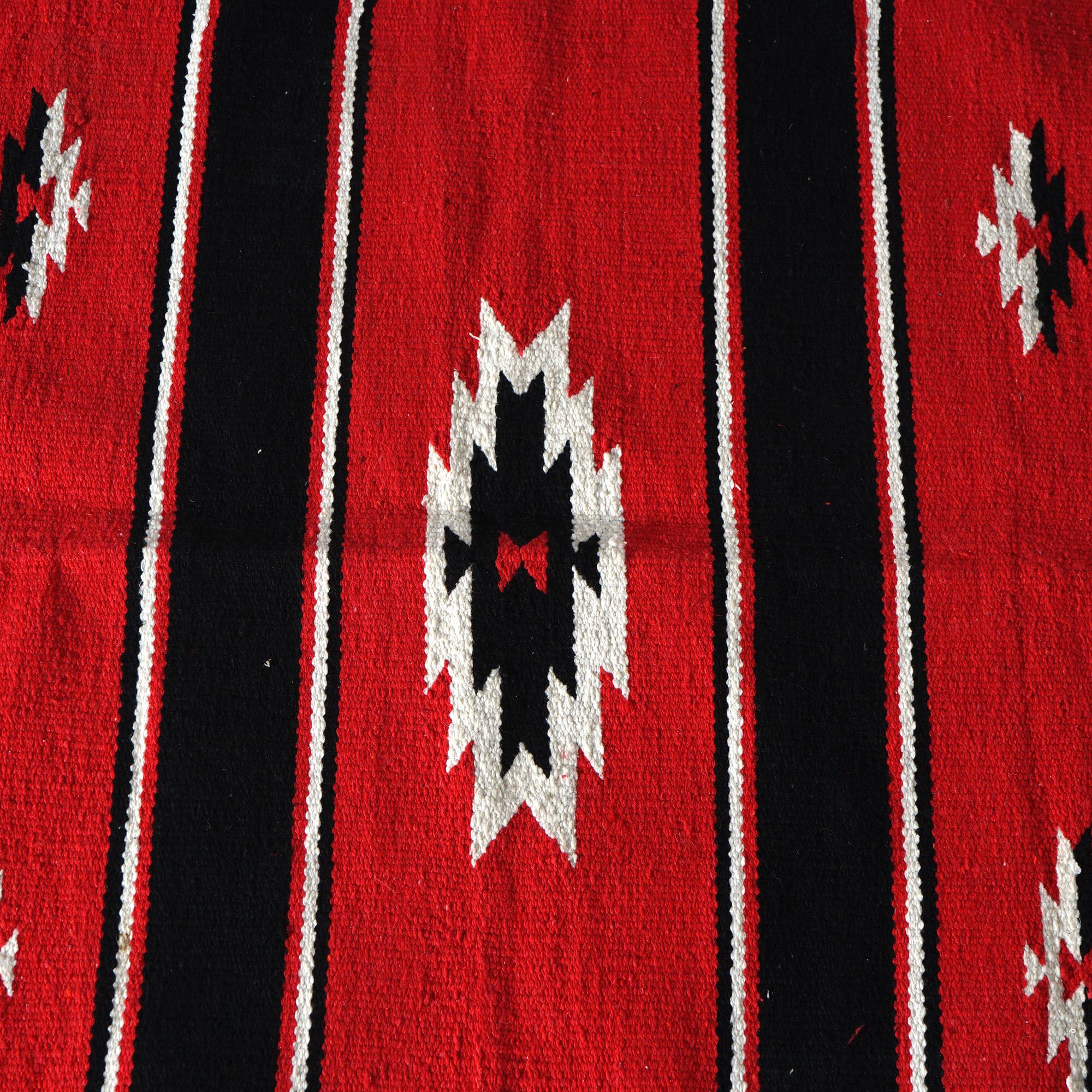 Pair of Southwest Navajo Native American Indian Design Wool Rugs Circa 1930 1