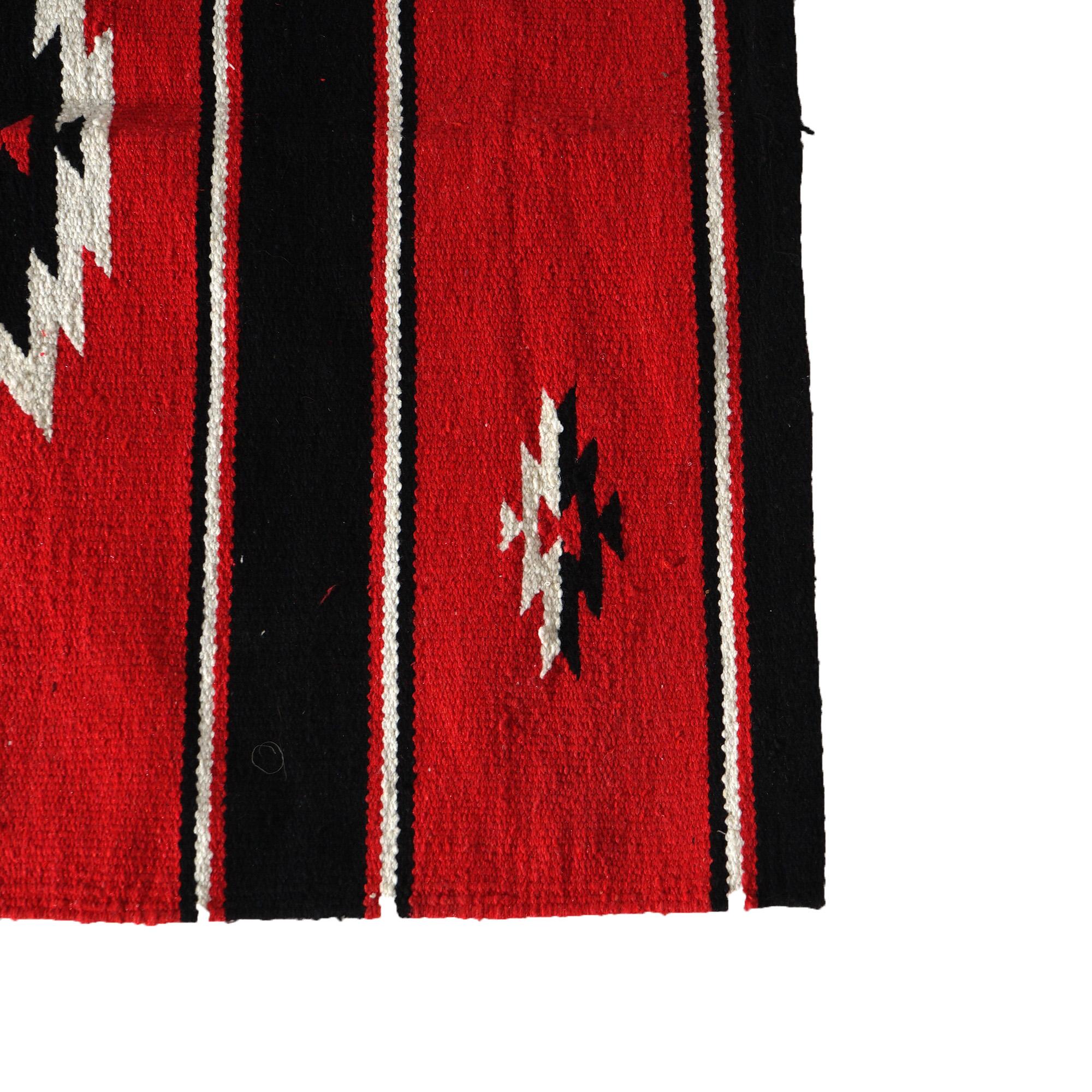 Pair of Southwest Navajo Native American Indian Design Wool Rugs Circa 1930 2