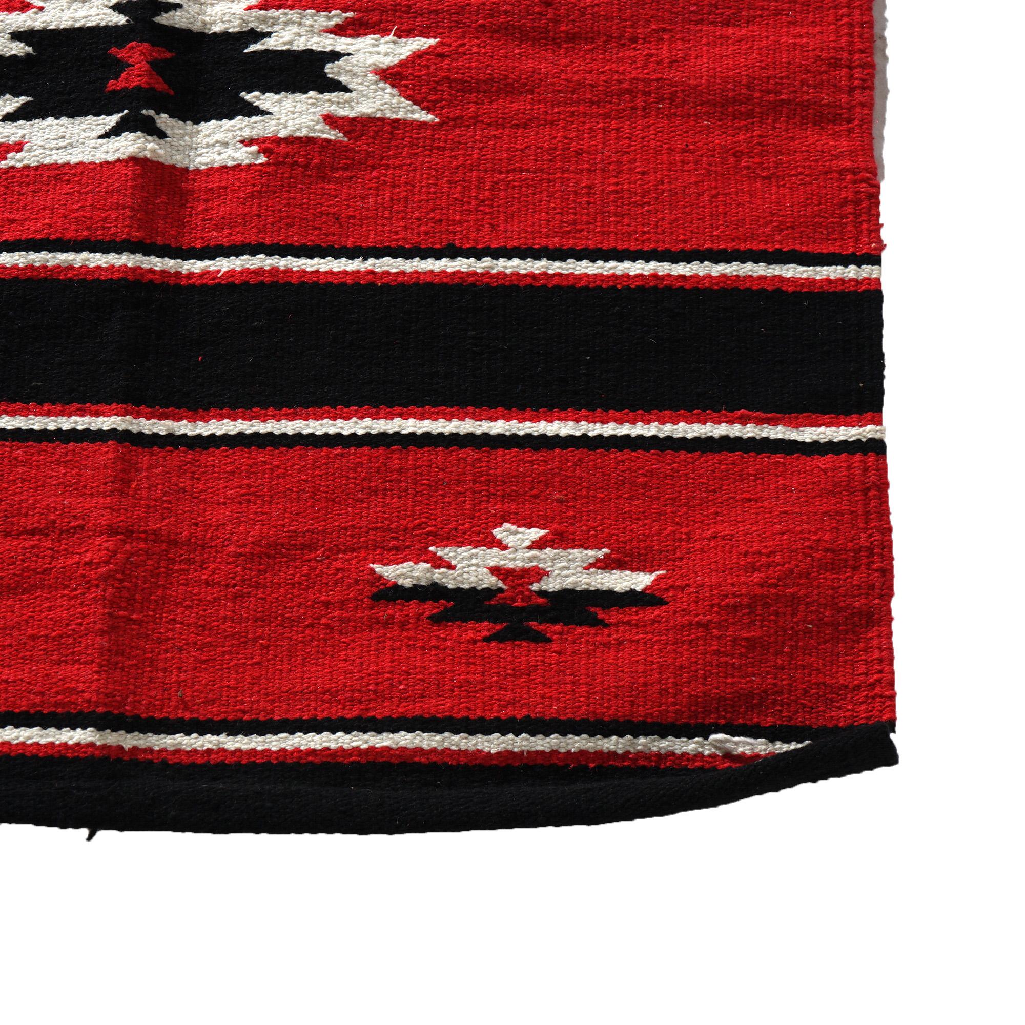 Pair of Southwest Navajo Native American Indian Design Wool Rugs Circa 1930 3