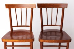 Pair of Soviet Beech Dining Chairs – 1978 Vintage, Refurbished Wood Frame