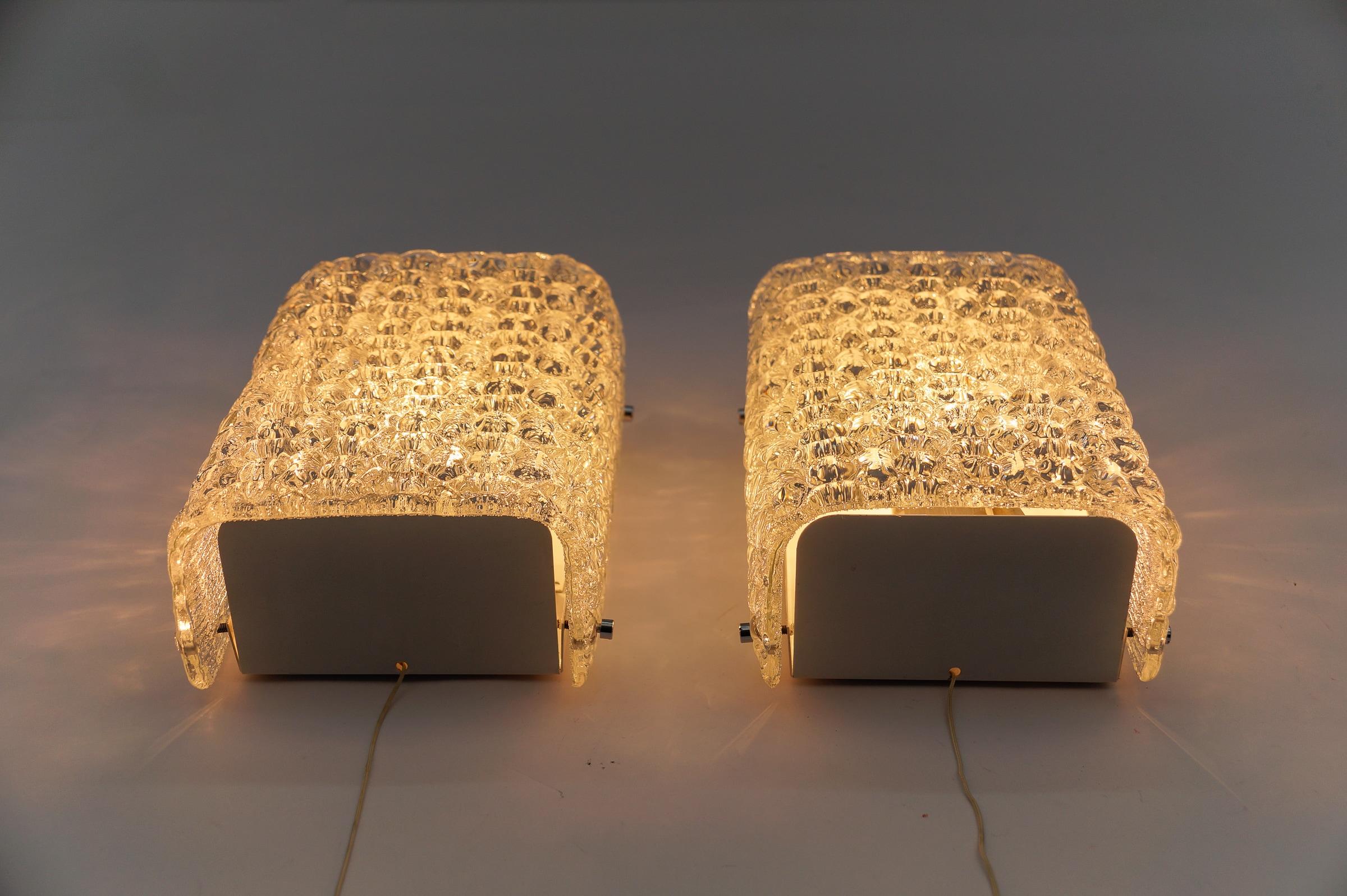 Pair of Space Age Bubble Glass Wall Lights, 1970s For Sale 3