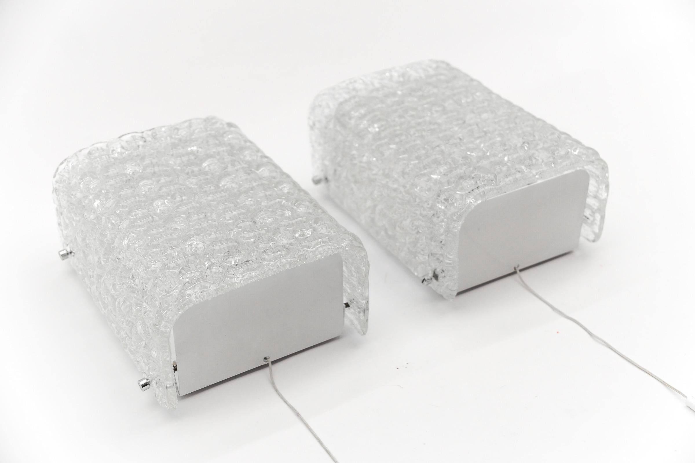Pair of Space Age Bubble Glass Wall Lights, 1970s For Sale 4
