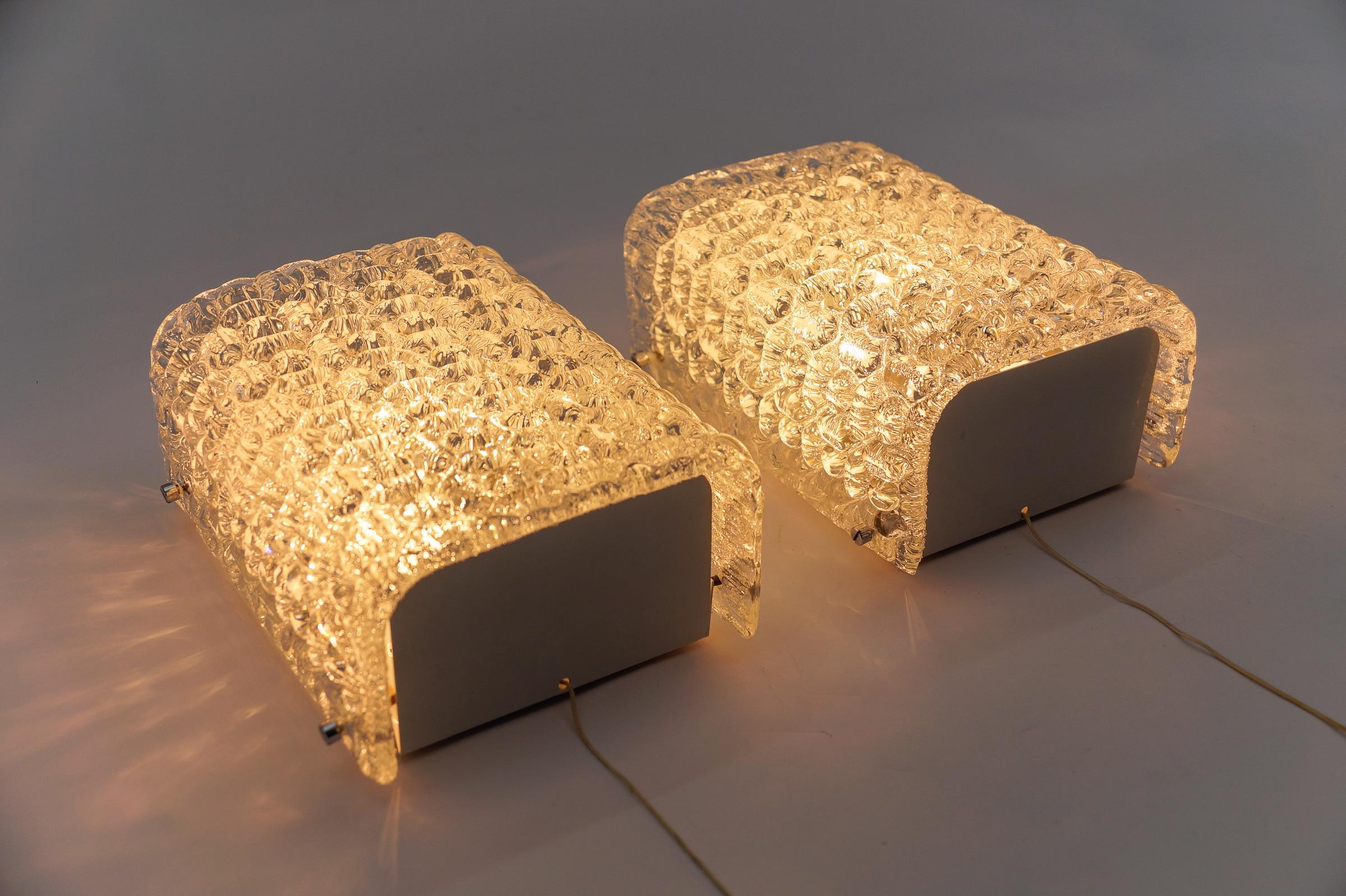 Pair of Space Age Bubble Glass Wall Lights, 1970s For Sale 5