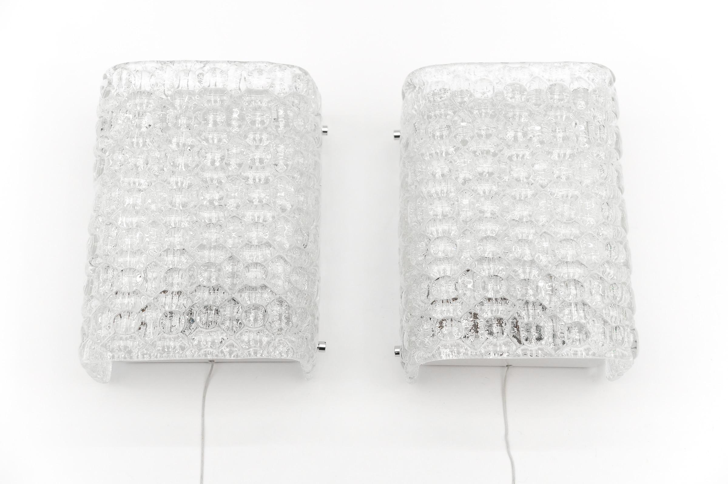 Late 20th Century Pair of Space Age Bubble Glass Wall Lights, 1970s For Sale
