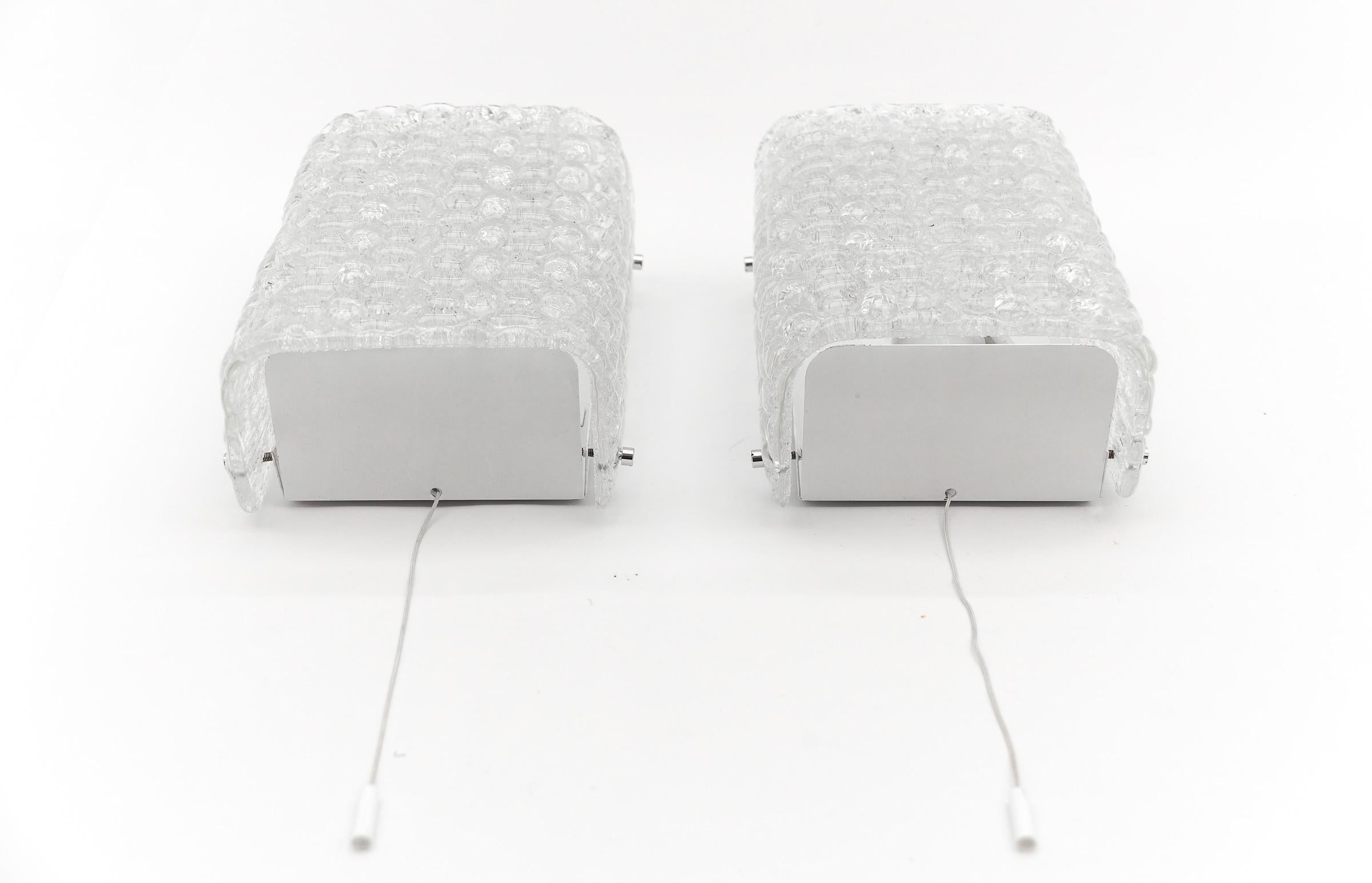 Pair of Space Age Bubble Glass Wall Lights, 1970s For Sale 1