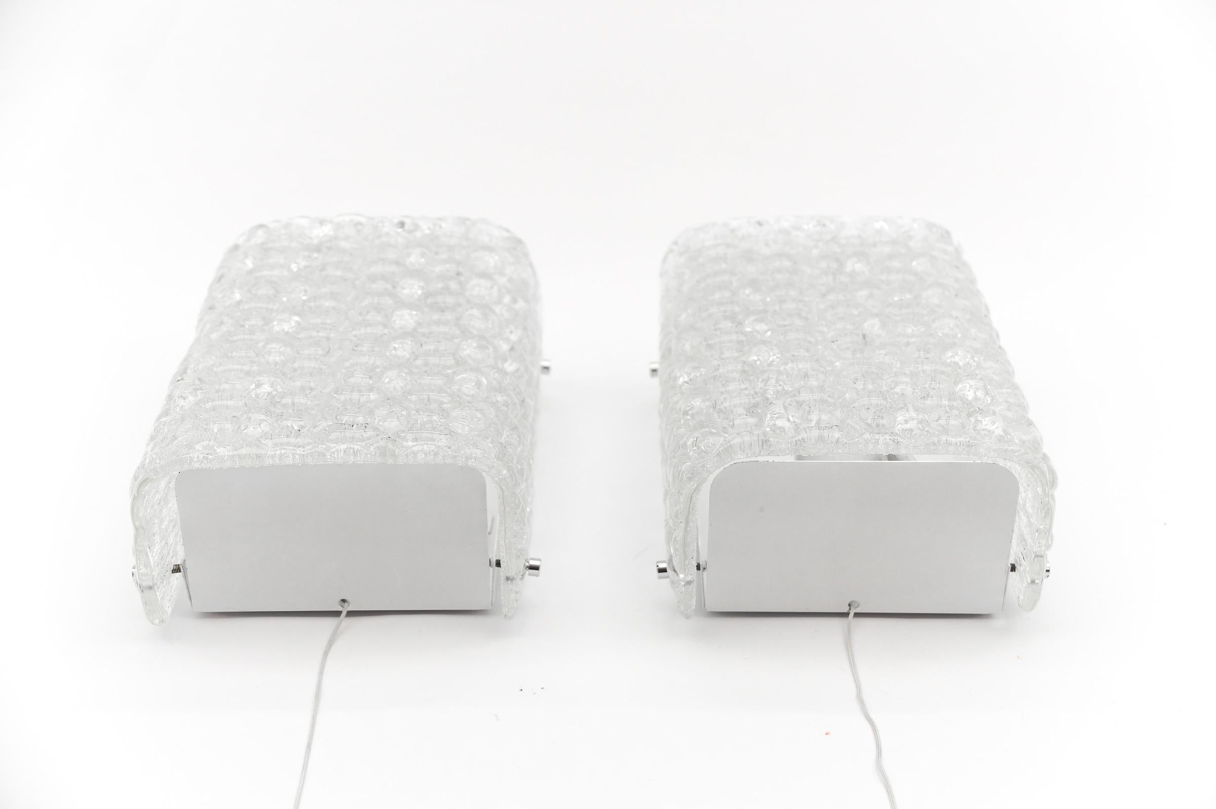 Pair of Space Age Bubble Glass Wall Lights, 1970s For Sale 2