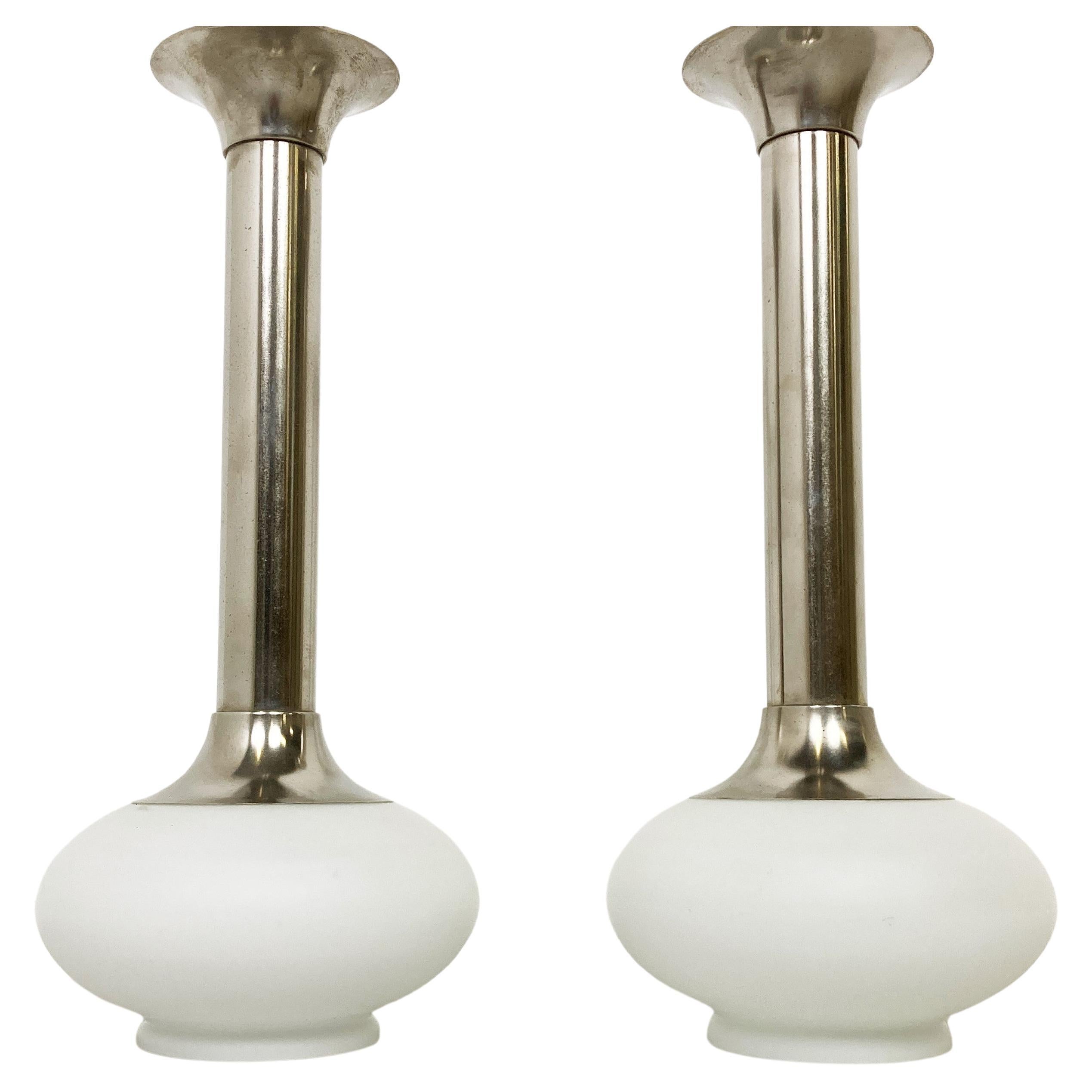 Pair of Space Age Ceiling Lights by VEB Leuchten, 1970s For Sale
