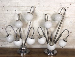 Pair of Space Age Chrome Table Lamps