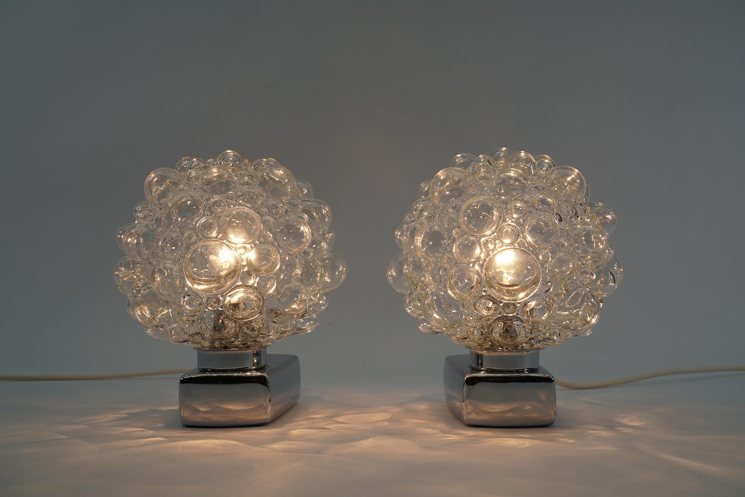 Pair of Space Age Chrome Wall Lamps by Helena Tynell, 1970s In Good Condition For Sale In Nürnberg, Bayern
