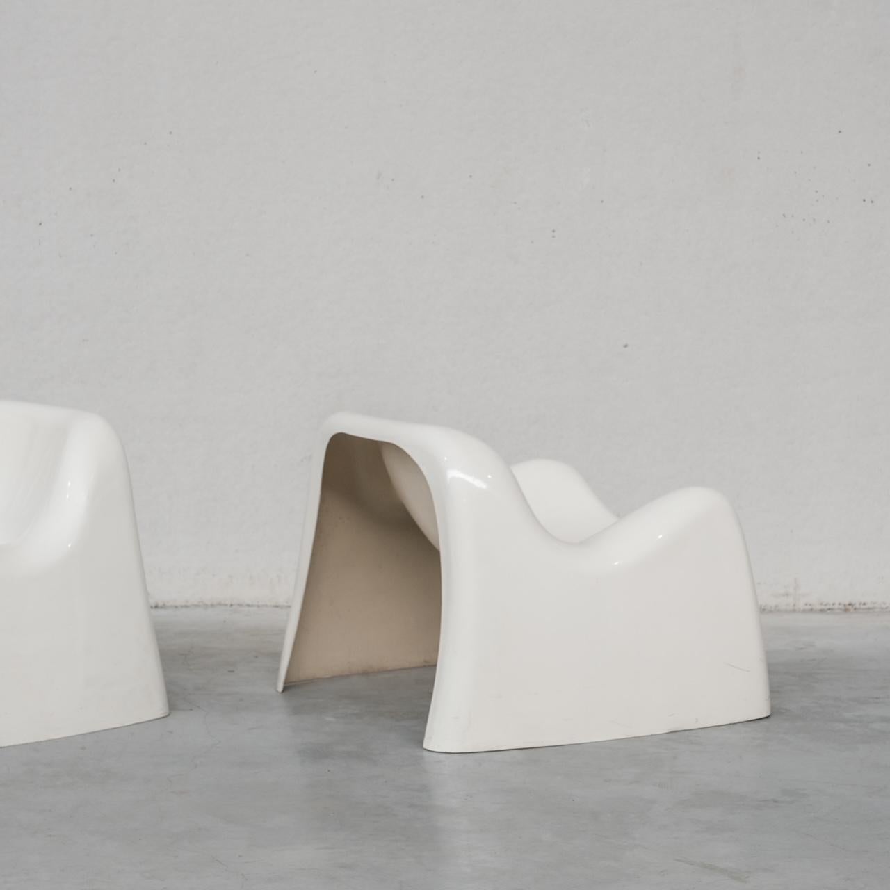 Italian Pair of 'Space Age' Fibreglass 'Toga' Armchairs by Sergio Mazza for Artemide For Sale