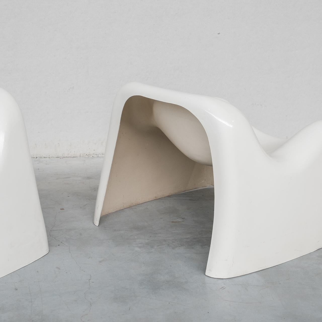 Fiberglass Pair of 'Space Age' Fibreglass 'Toga' Armchairs by Sergio Mazza for Artemide For Sale
