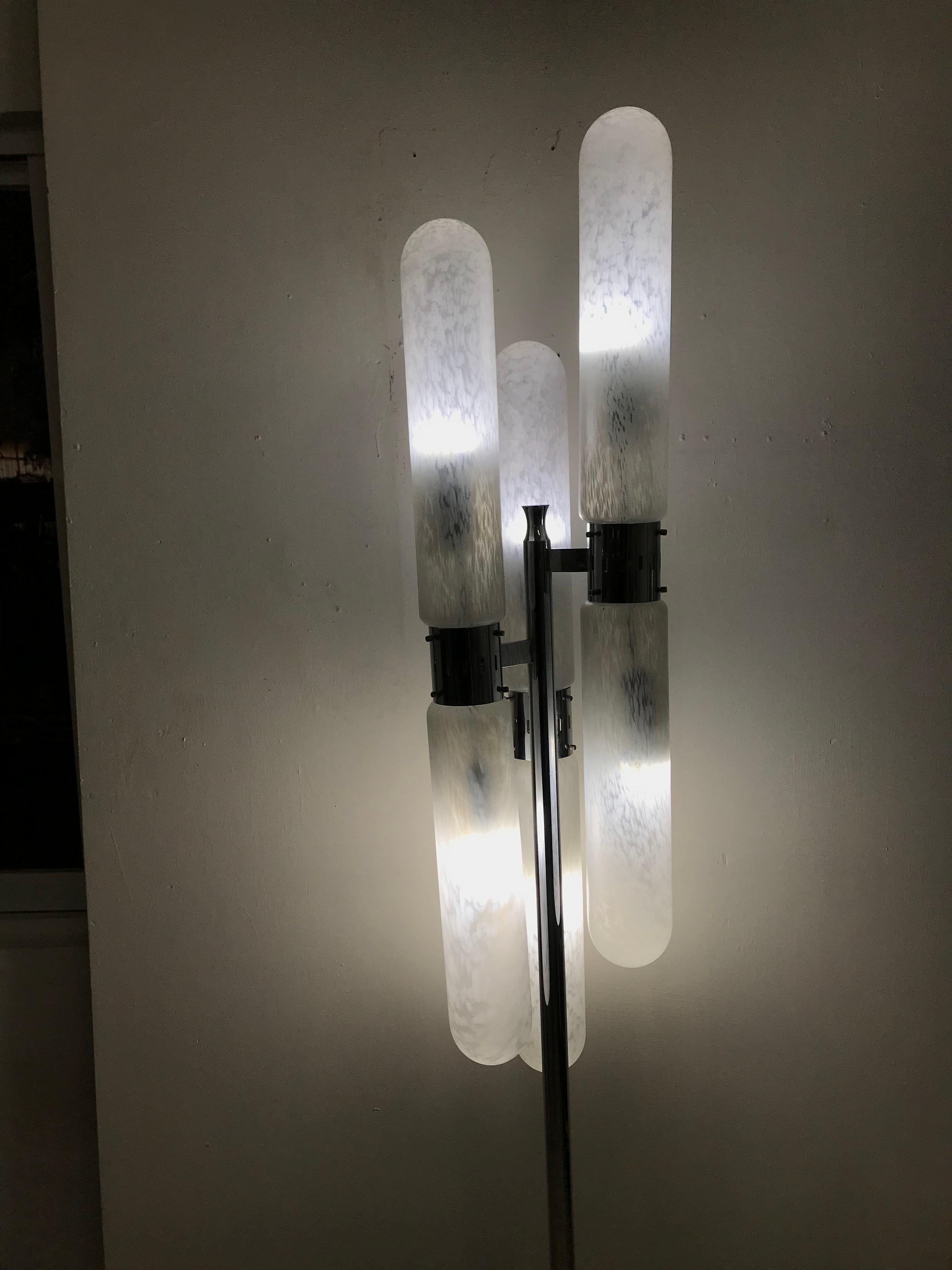 Paire de lampadaires de l'ère spatiale en verre de Murano par Aldo Nason pour Mazzega en vente 5