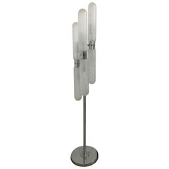 Pair of Space Age Floor Lamps by Aldo Nason for Mazzega in Murano Glass