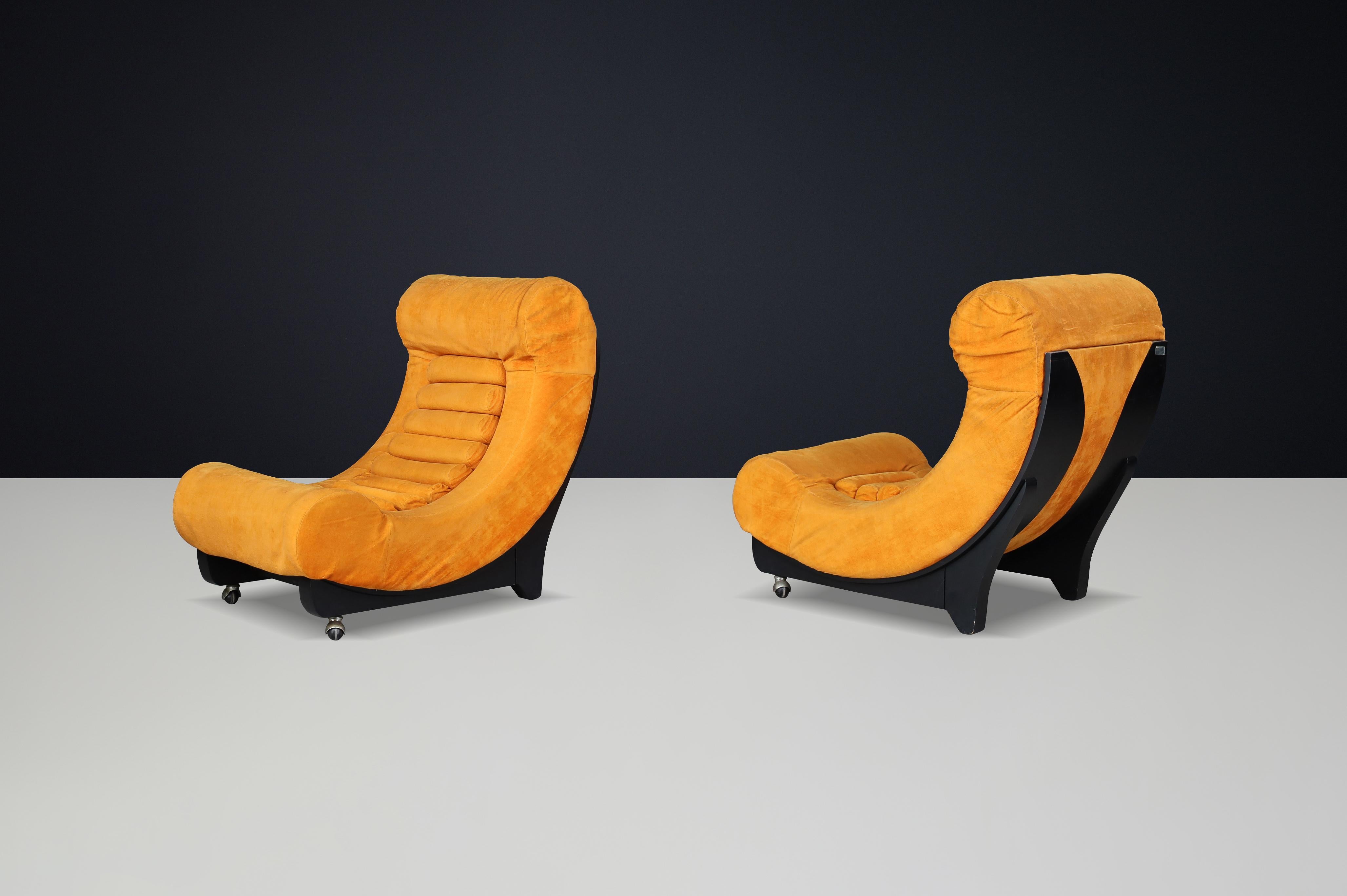 italien Paire de chaises longues de l'ère spatiale par Salotti Martini, Italie, années 1960 en vente