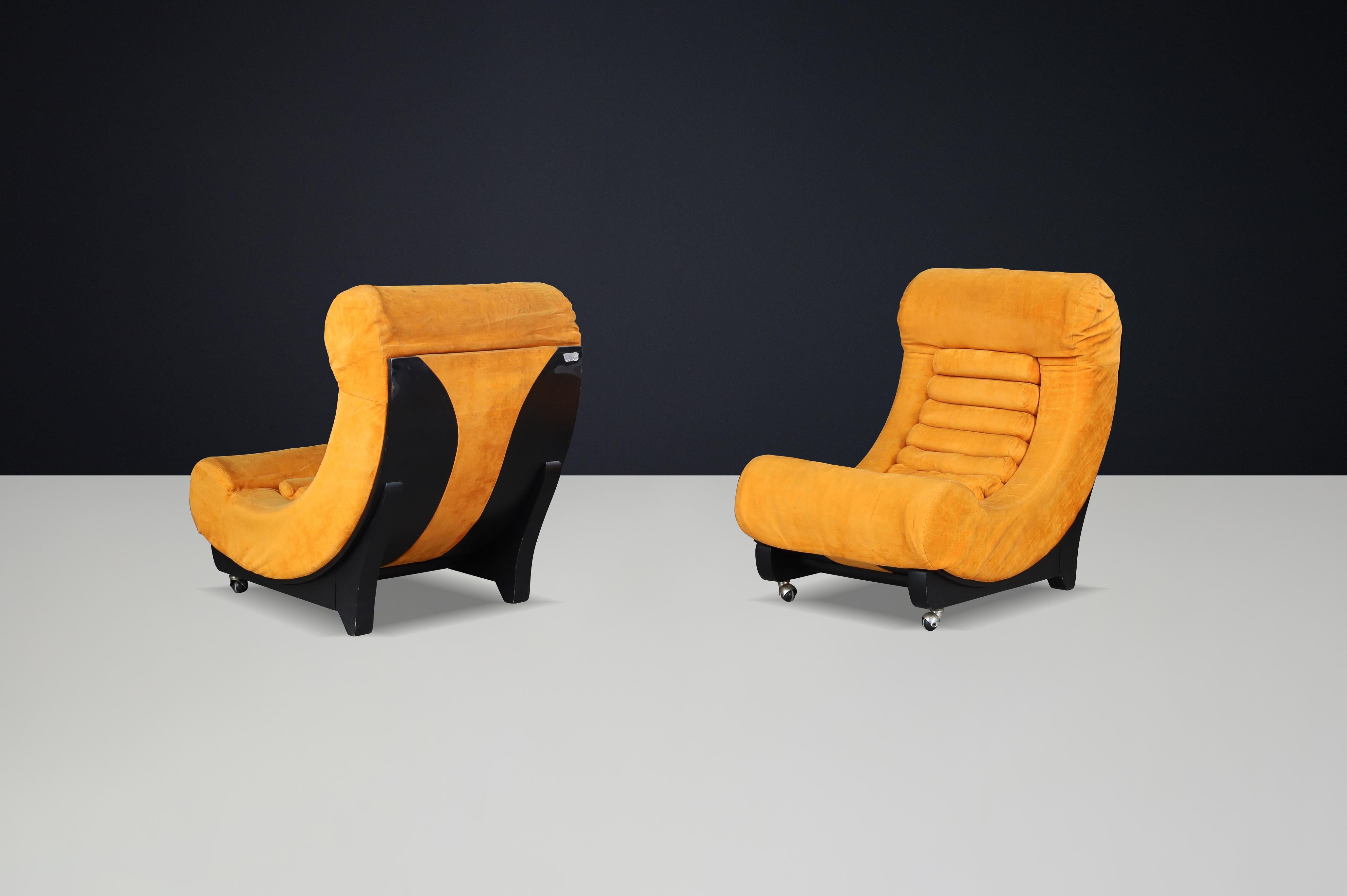 Paire de chaises longues de l'ère spatiale par Salotti Martini, Italie, années 1960 Bon état - En vente à Almelo, NL