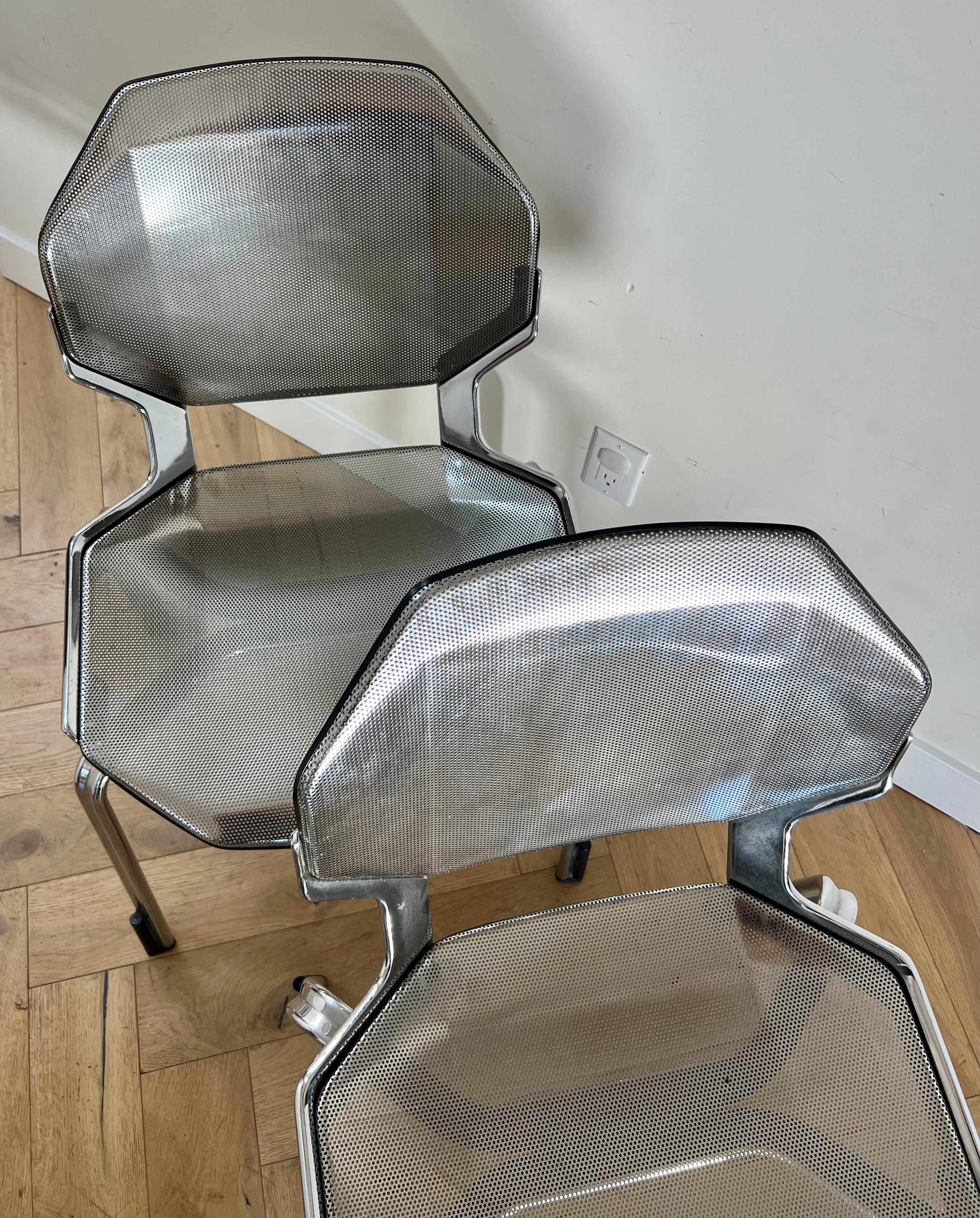 Pair of Space-Age Metal Chairs After Fröscher, 1970s 8
