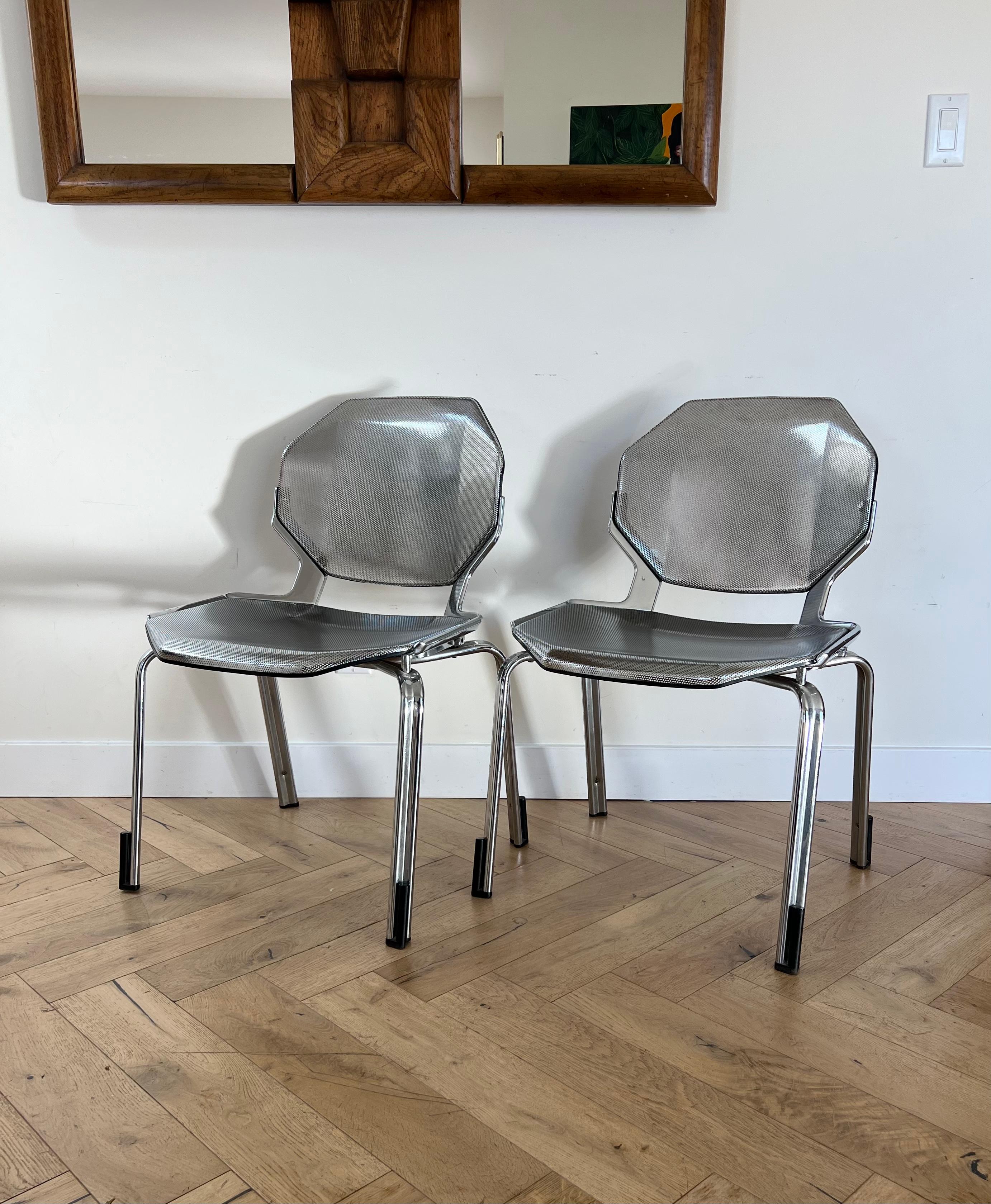 Pair of Space-Age Metal Chairs After Fröscher, 1970s 12