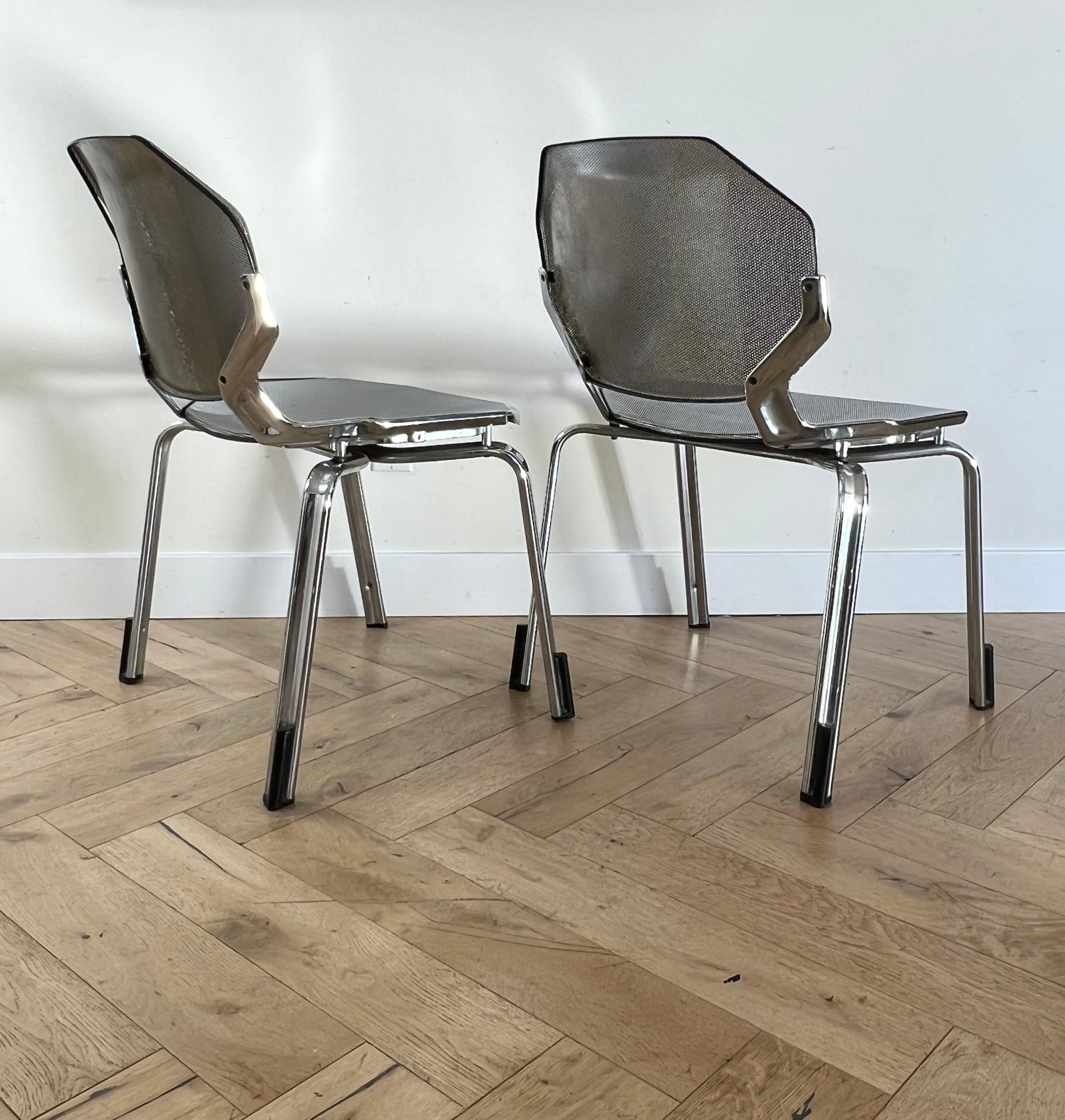 20th Century Pair of Space-Age Metal Chairs After Fröscher, 1970s