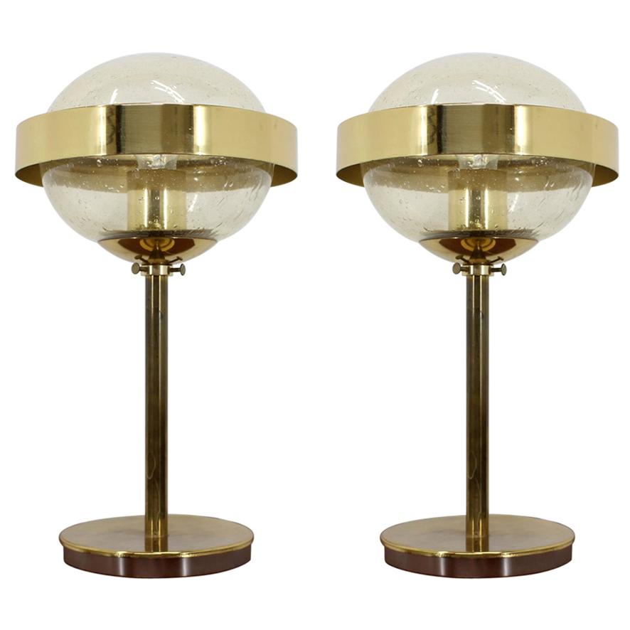 Pair of Space Age Style UFO Table Lamp, Kamenicky Senov, 1970s