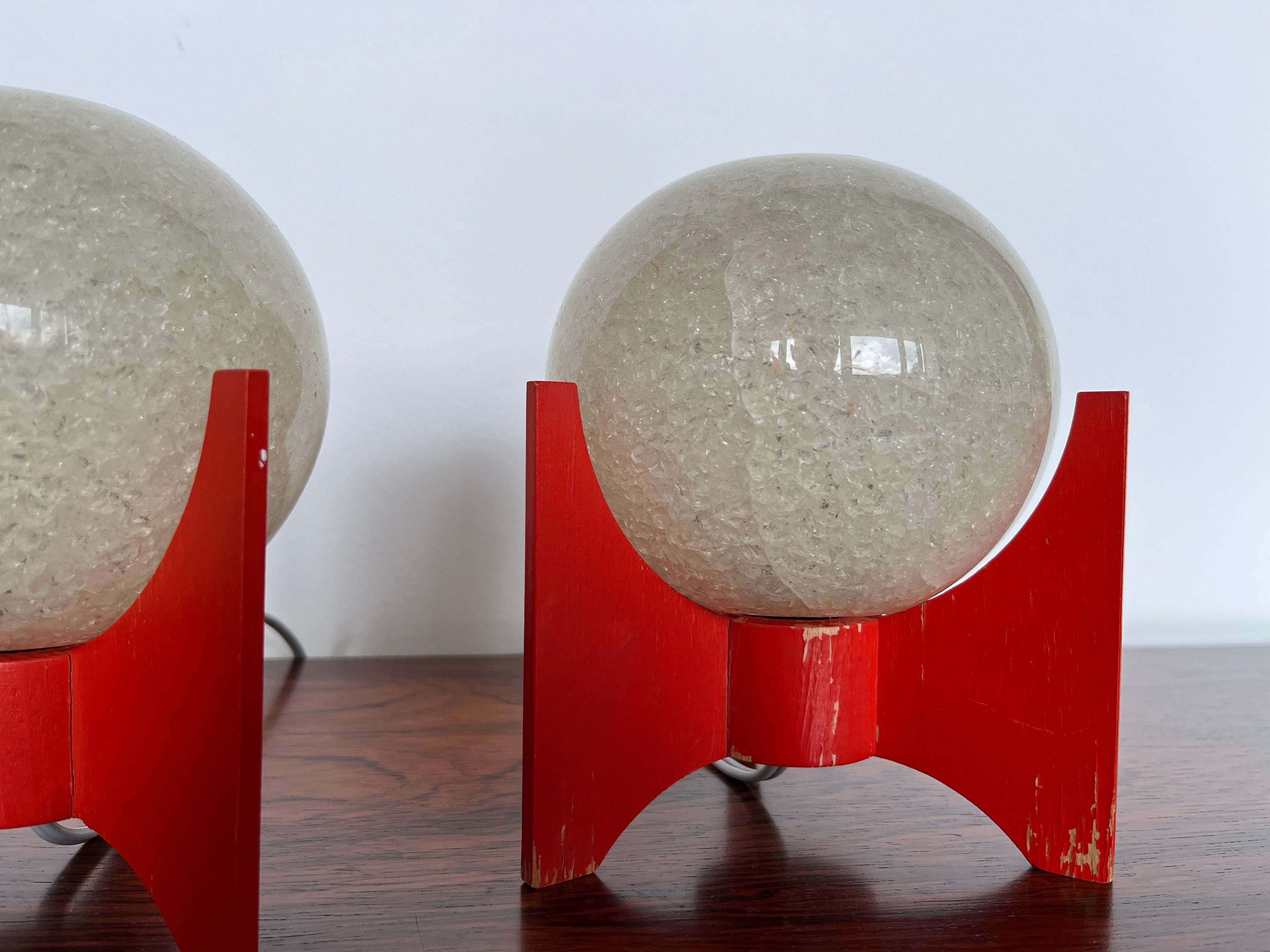 Mid-Century Modern Pair of Space Age Table Lamps Rocket by Pokrok Zilina, 1970s For Sale