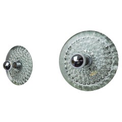Paire d'appliques Space-age de Peill & Putzler en verre soufflé de Murano Allemagne 1970