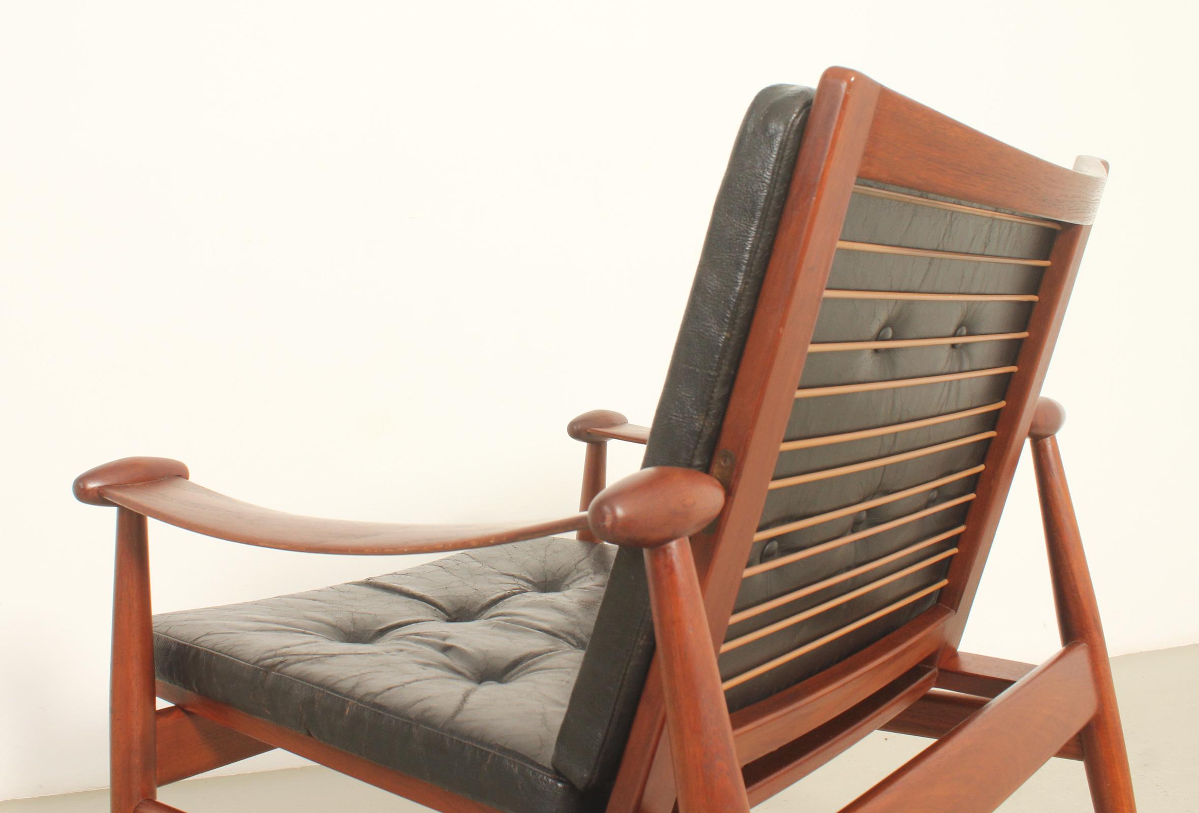 Pareja de sillas Spade de Finn Juhl para France & Daverkosen, Dinamarca, 1953 Cuero en venta