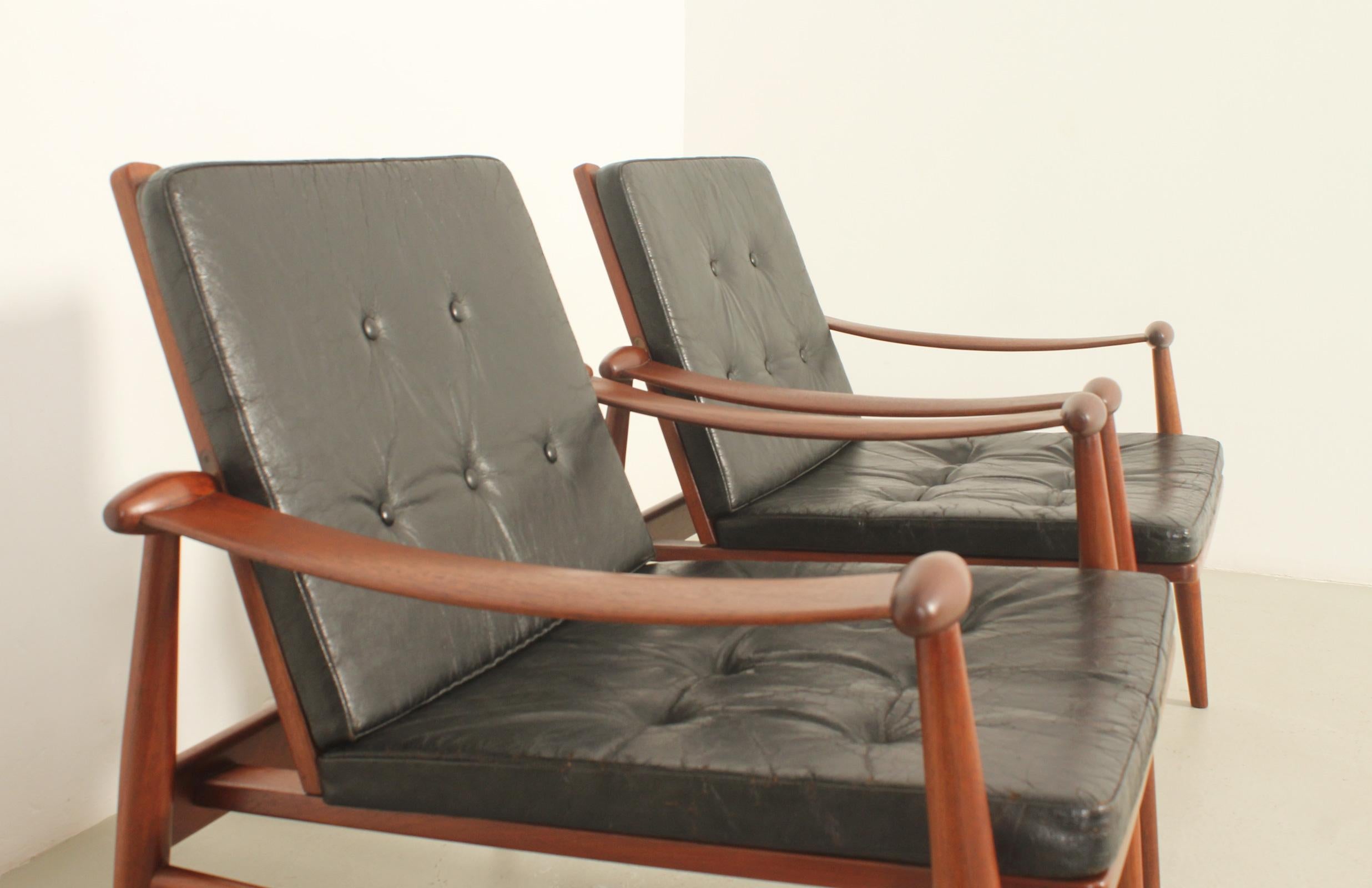 Pareja de sillas Spade de Finn Juhl para France & Daverkosen, Dinamarca, 1953 en venta 1
