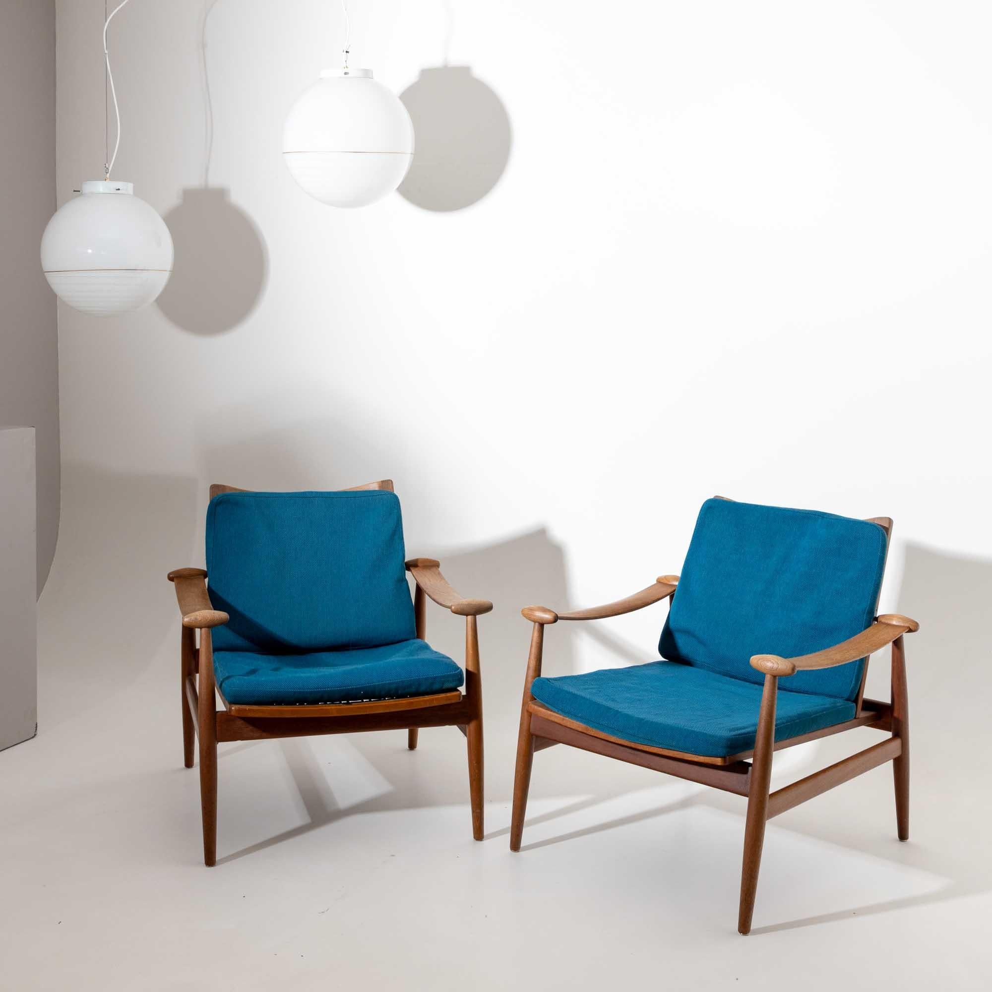 Pair of Spade Chairs by Finn Juhl for France & Son, Denmark 1960s In Good Condition In Greding, DE