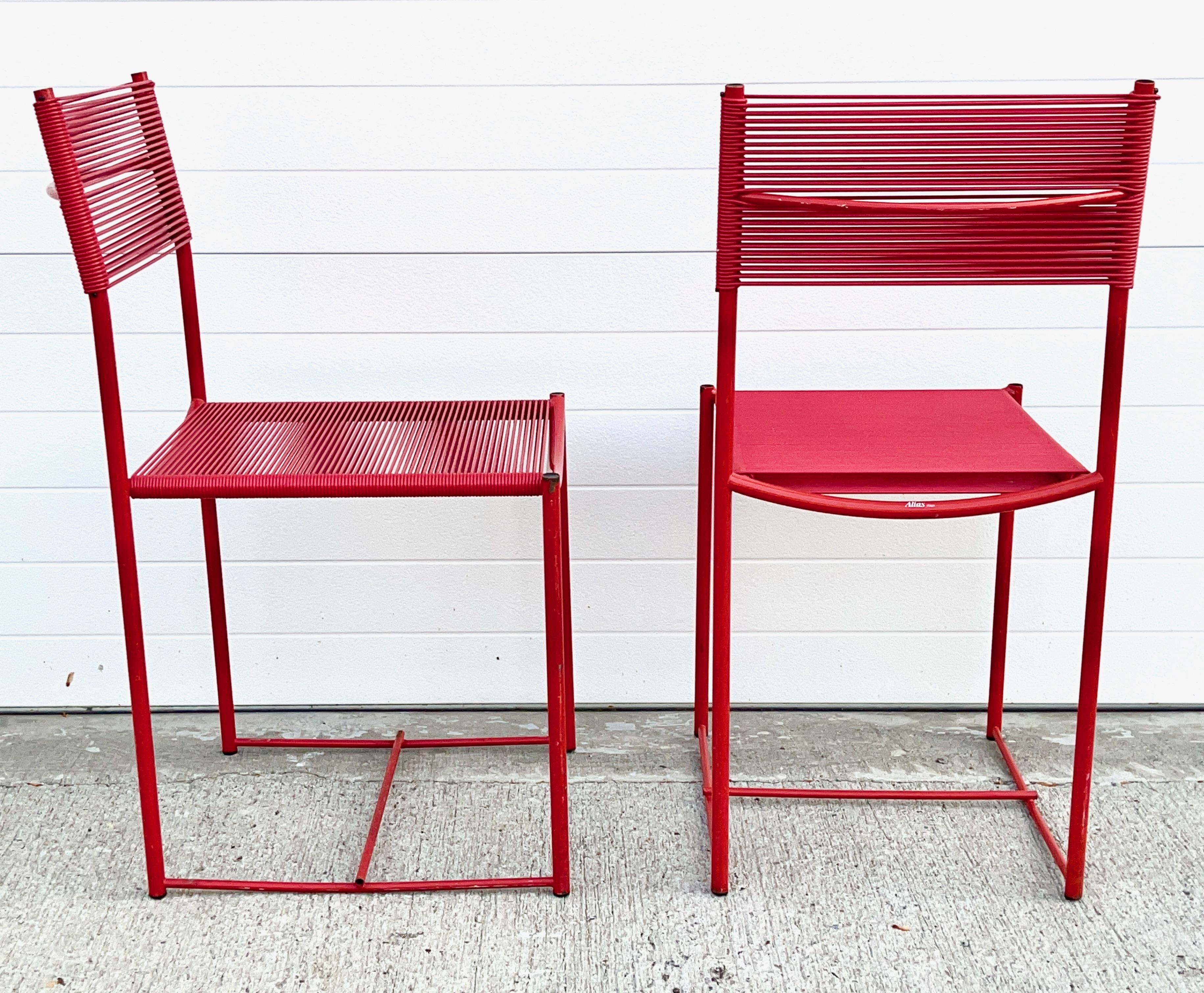 Mid-Century Modern Pair of Spaghetti Chairs by Giandomenico Belotti for Alias, Italy For Sale