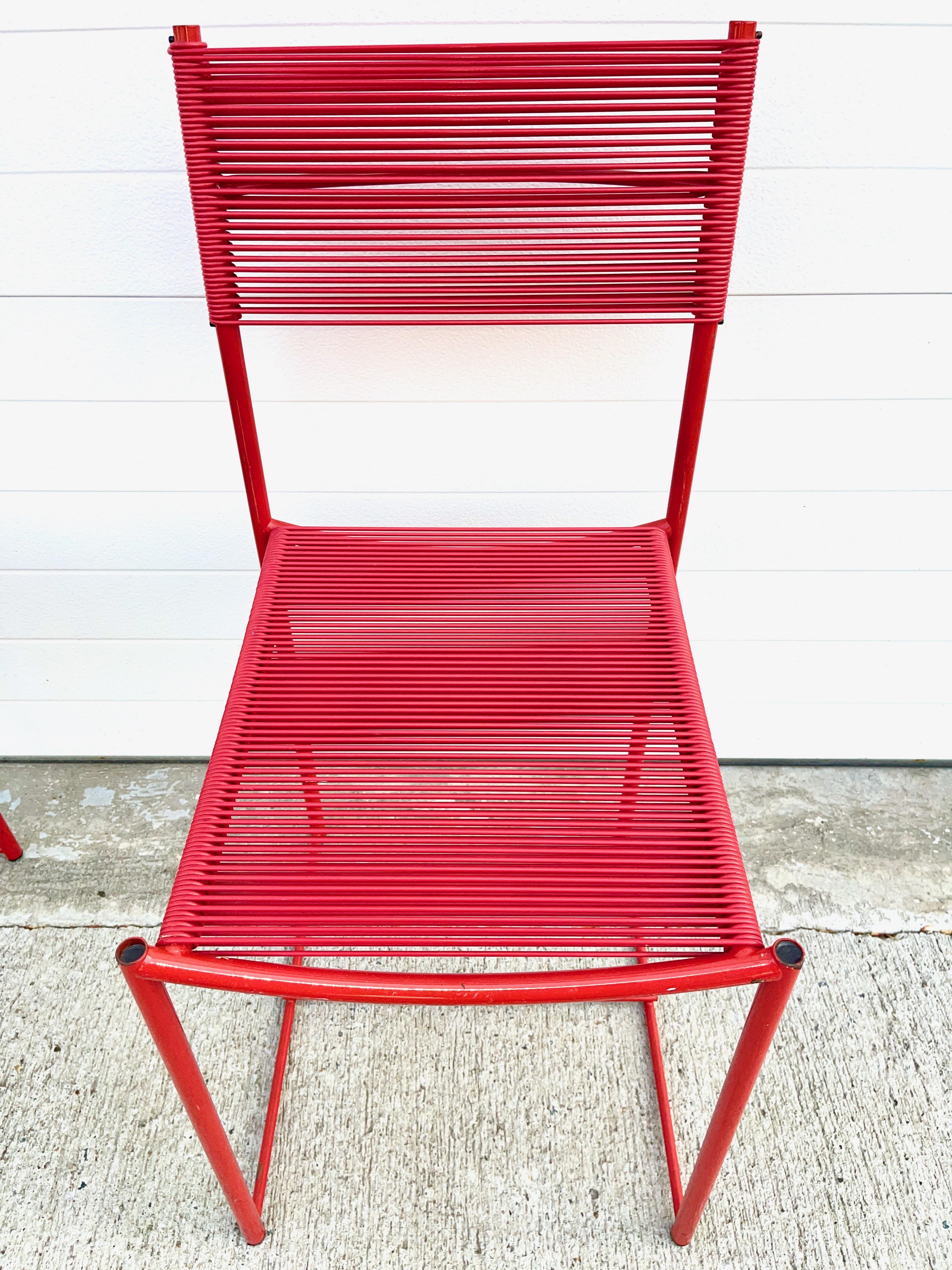Italian Pair of Spaghetti Chairs by Giandomenico Belotti for Alias, Italy For Sale