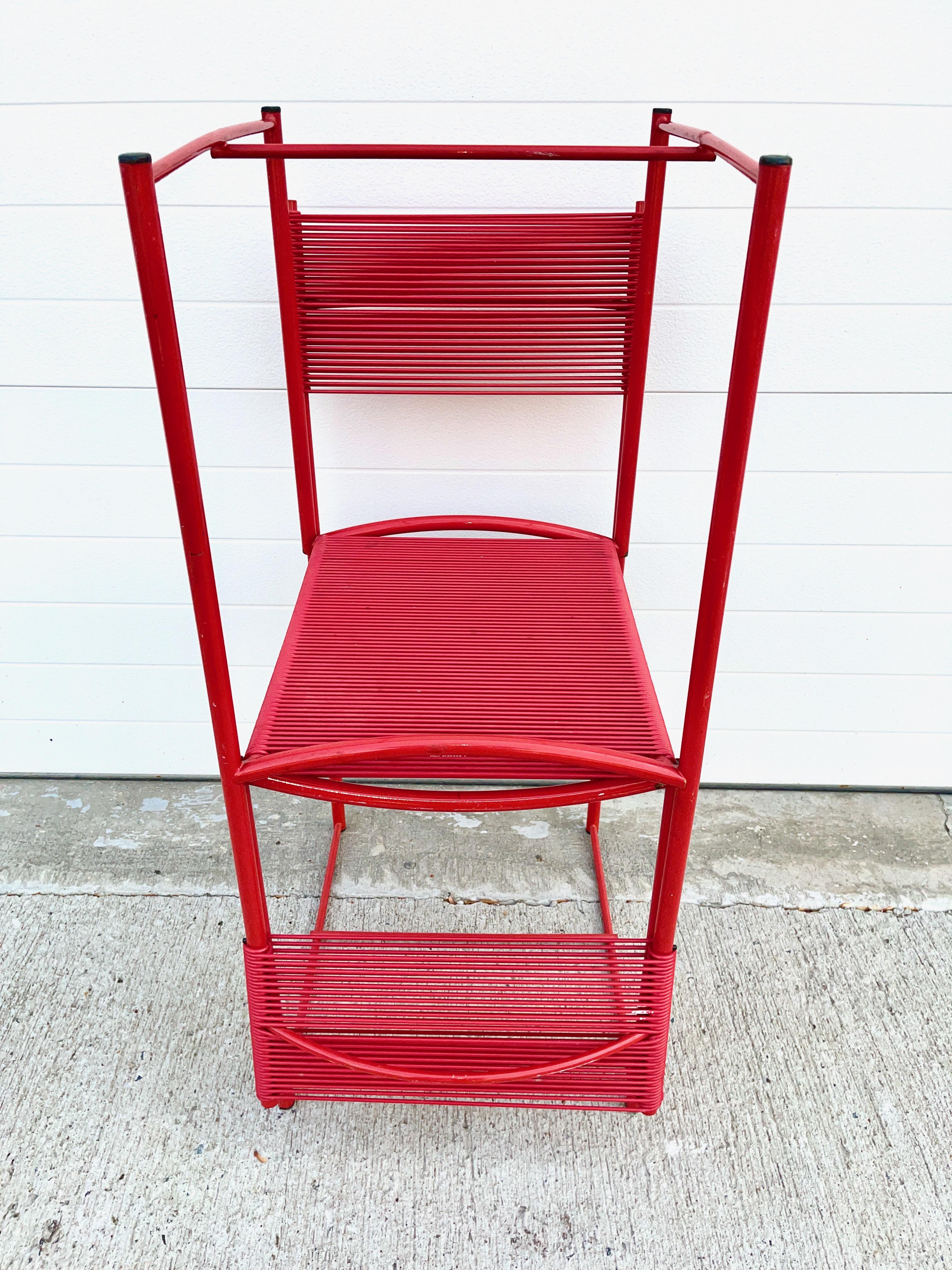 Painted Pair of Spaghetti Chairs by Giandomenico Belotti for Alias, Italy For Sale