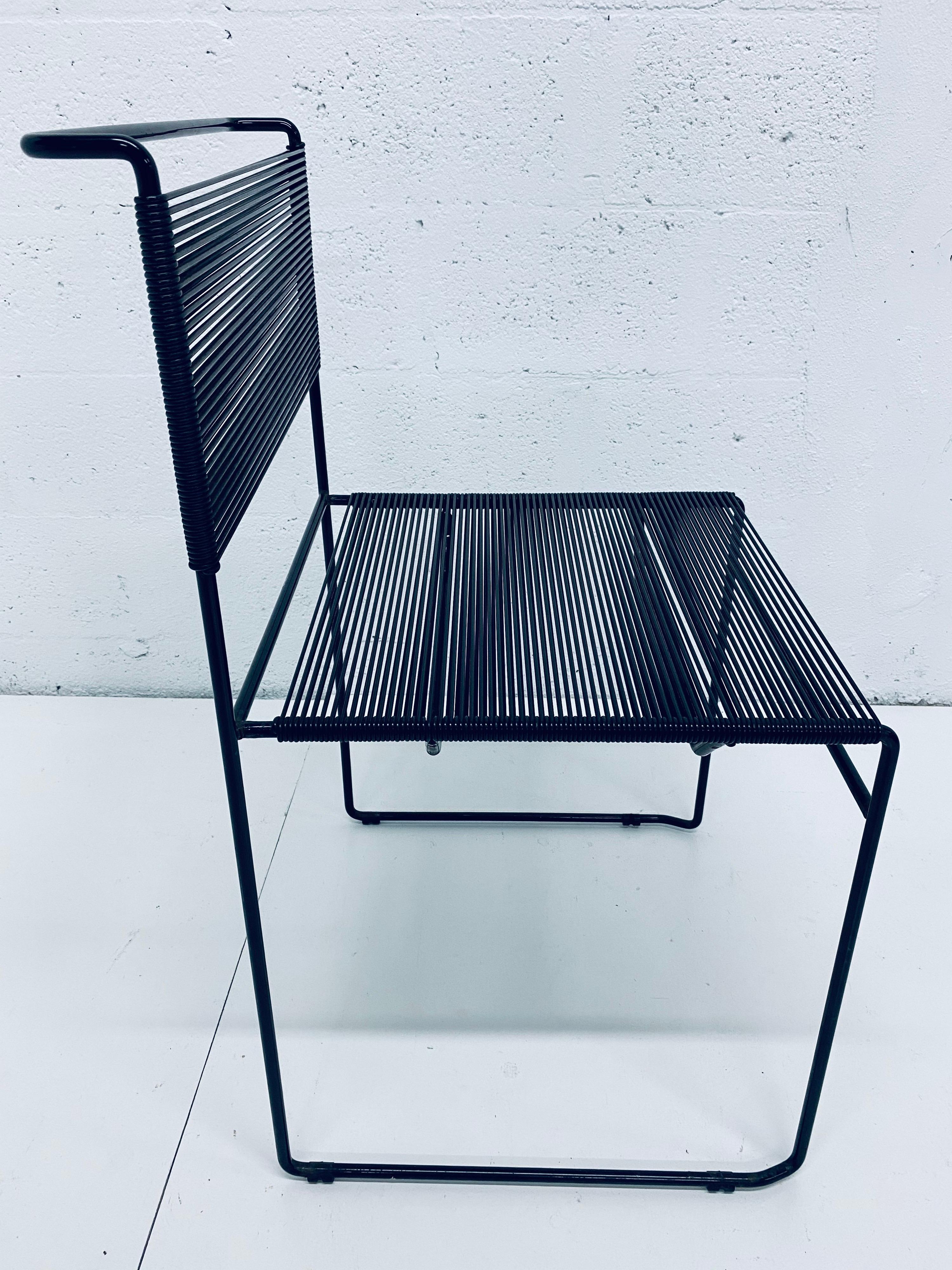 Pair of Black Spaghetti Chairs by Giandomenico Belotti for FlyLine, Italy, 1970s 6
