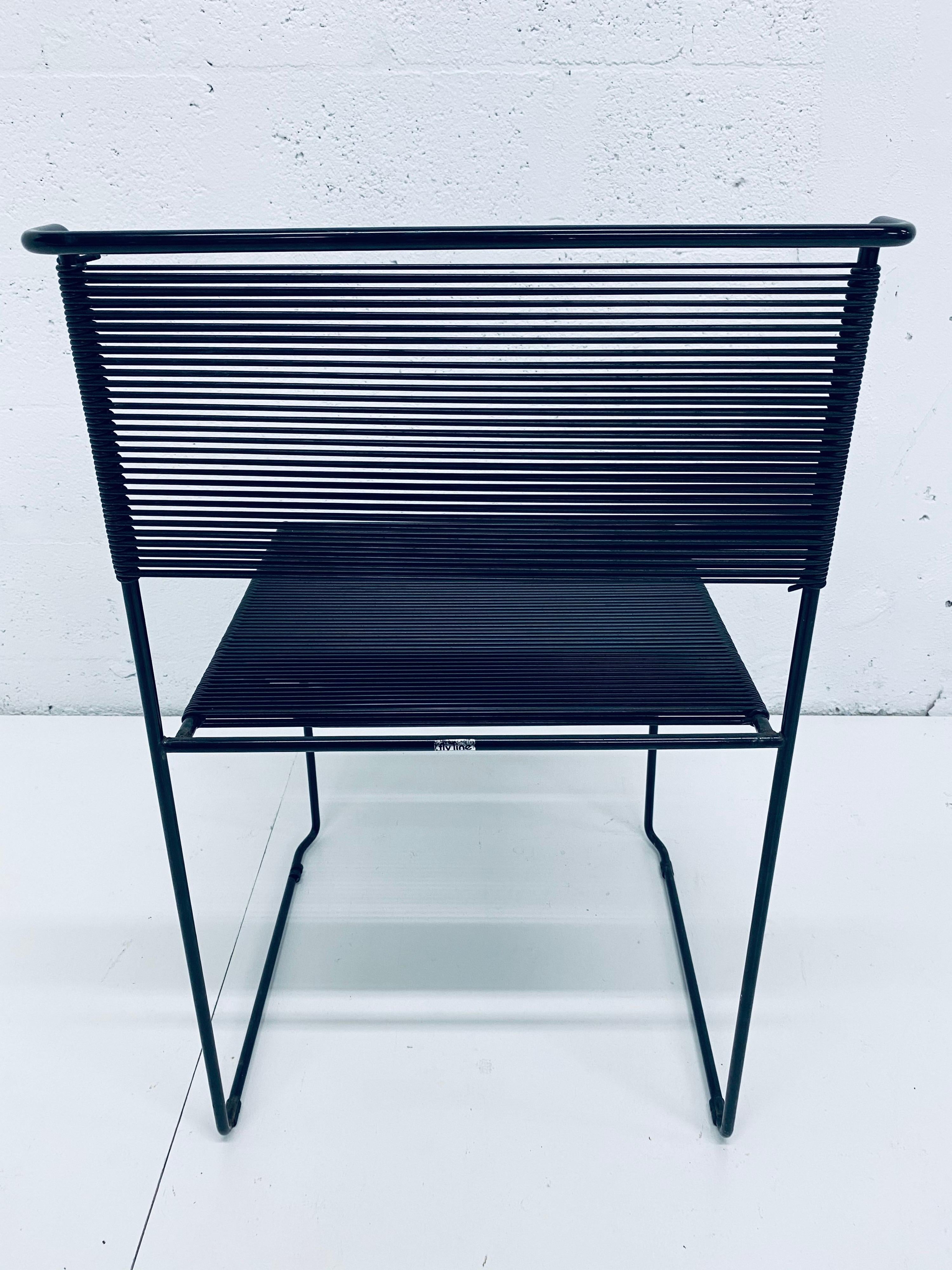 Pair of Black Spaghetti Chairs by Giandomenico Belotti for FlyLine, Italy, 1970s 7