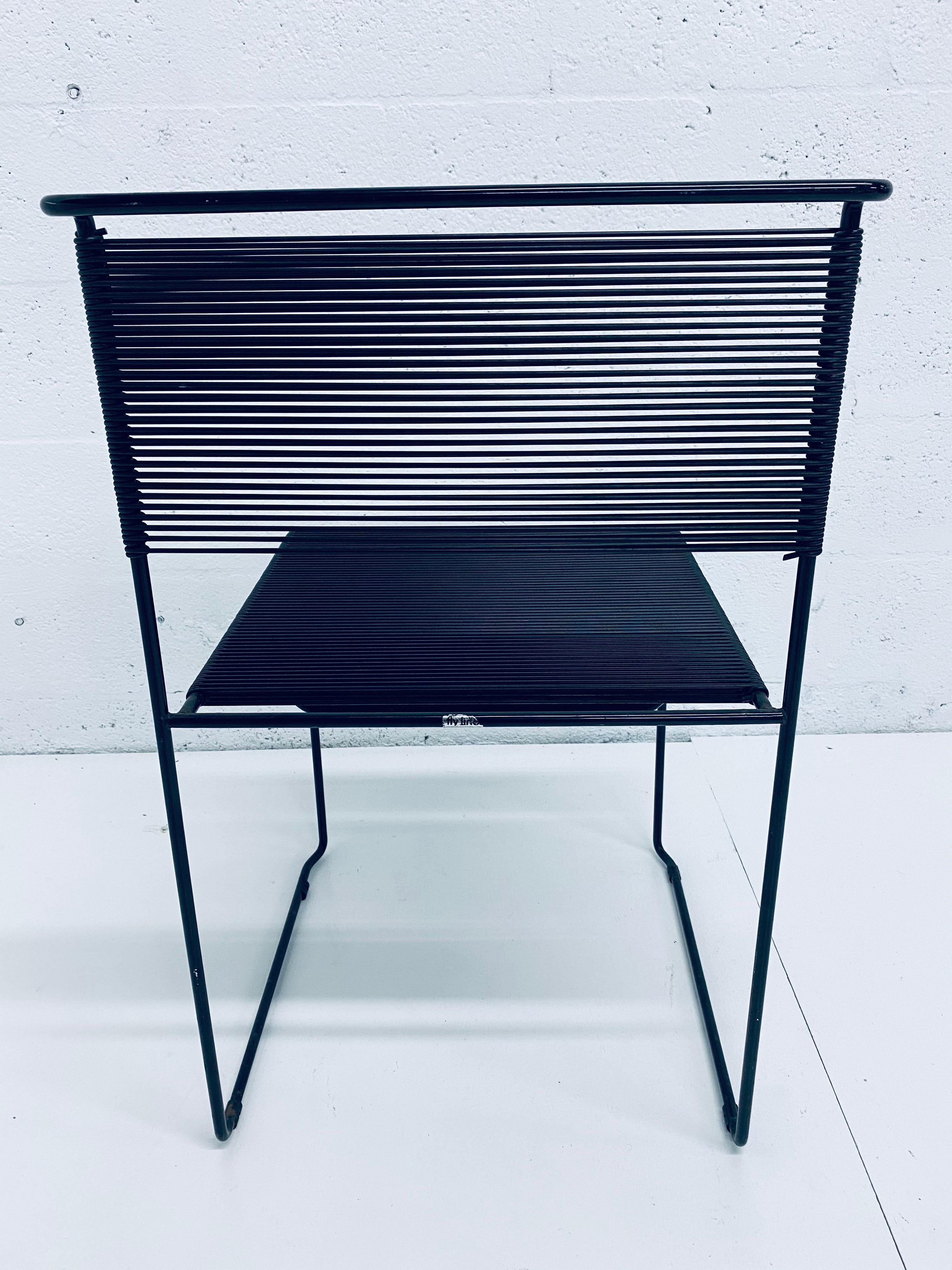 Pair of Black Spaghetti Chairs by Giandomenico Belotti for FlyLine, Italy, 1970s 1