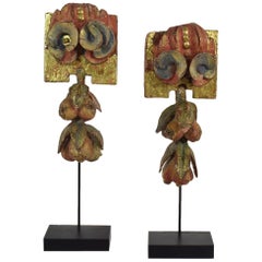 Pair of Spanish 17th-18th Century Baroque Giltwood Ornaments