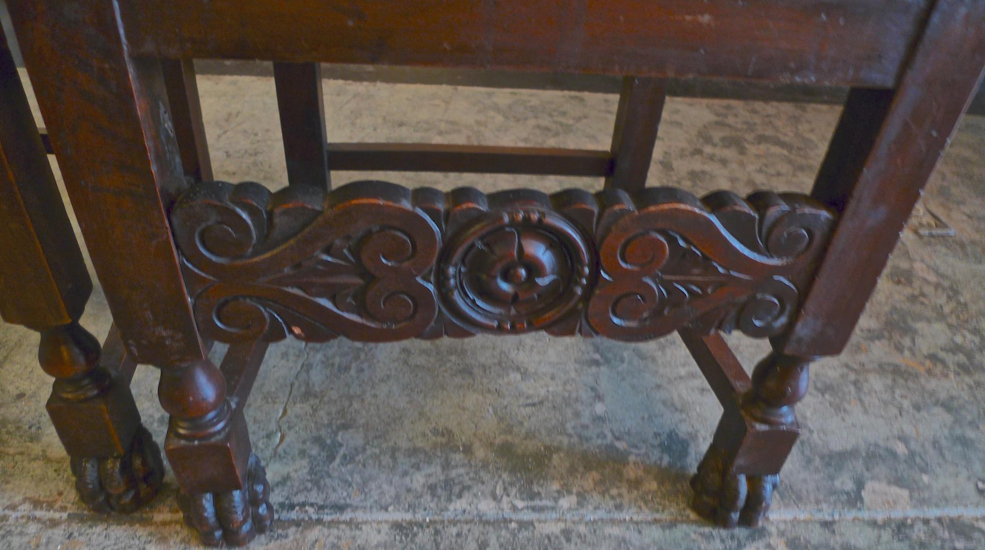 Pair of Spanish 18th Century High Back Studded Leather Dining Chairs 8