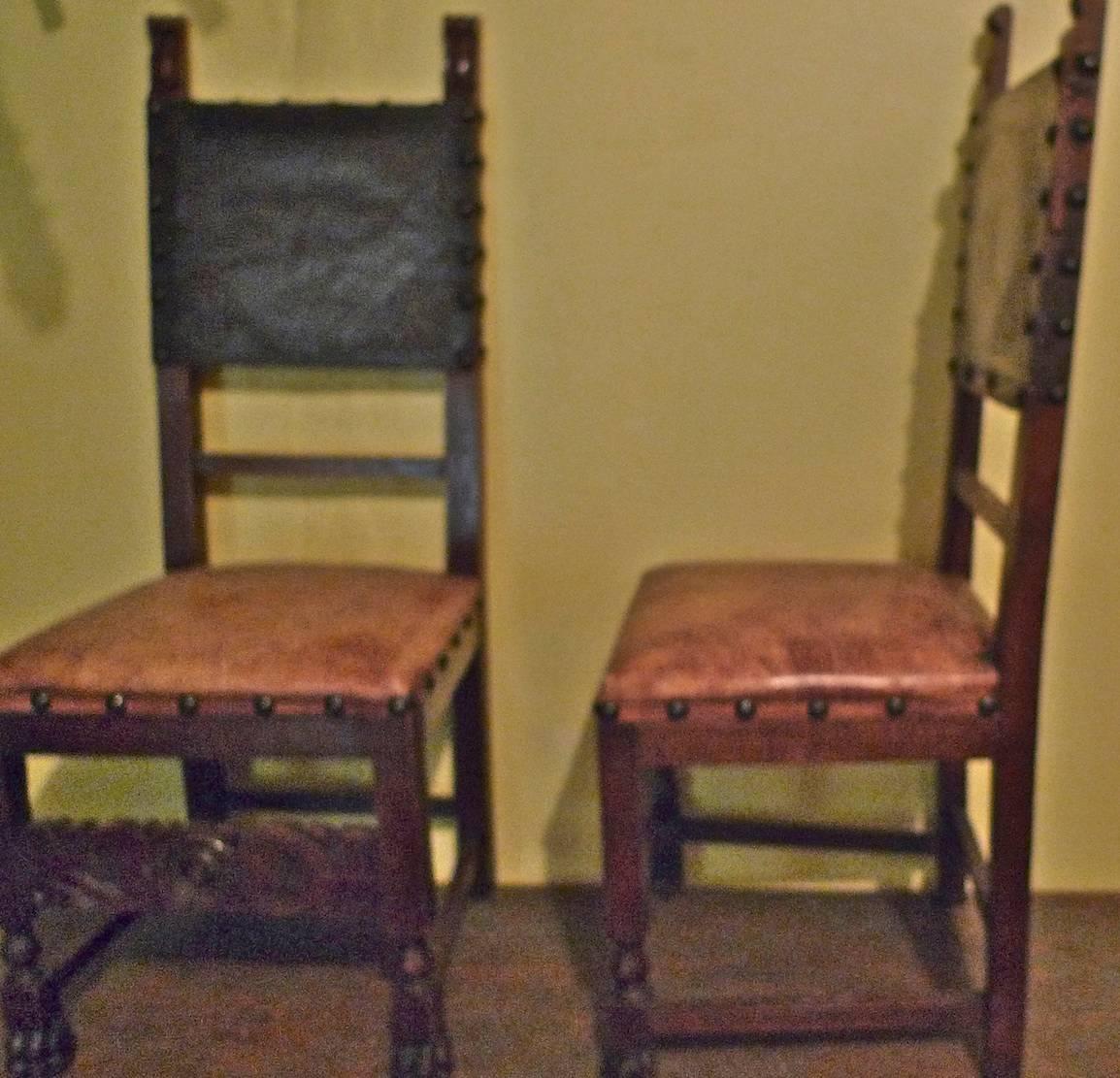leather studded dining chair