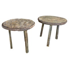 Pair of Spanish 18th Century Wine Press Side Tables
