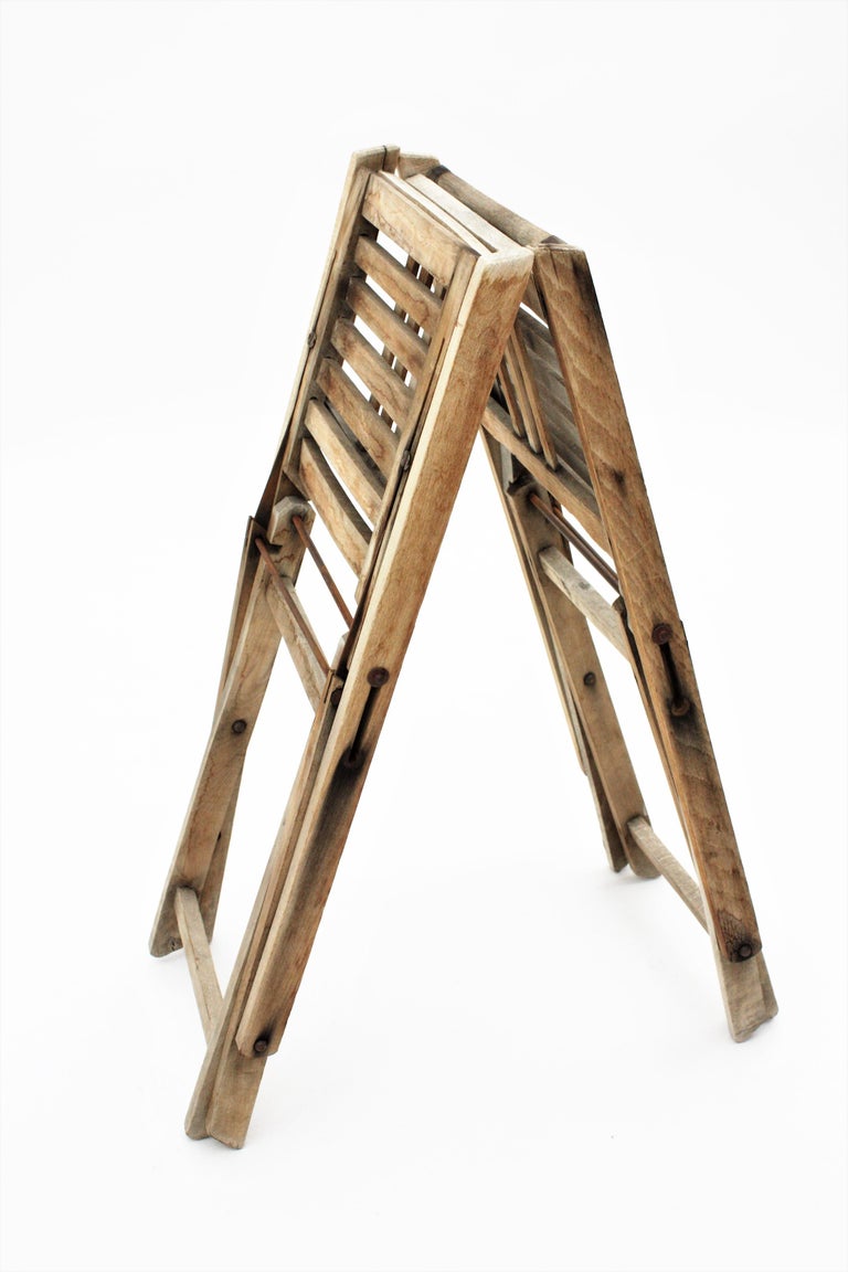 Pair of Spanish 1940s ChildSize Folding Terrace Garden Chairs in