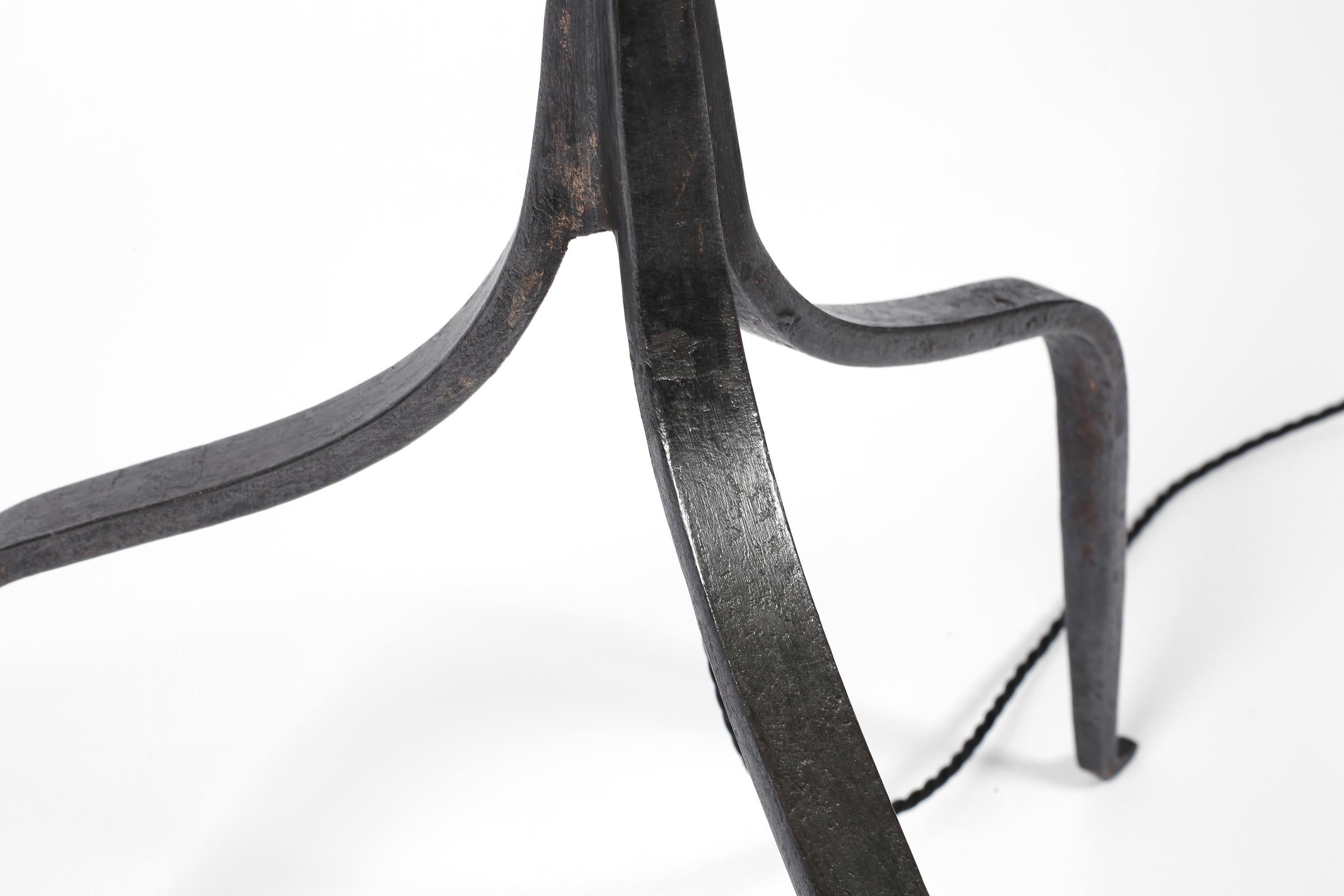 Pair of Spanish 1950s Forged Iron Marolles Style Floor Lamps 8