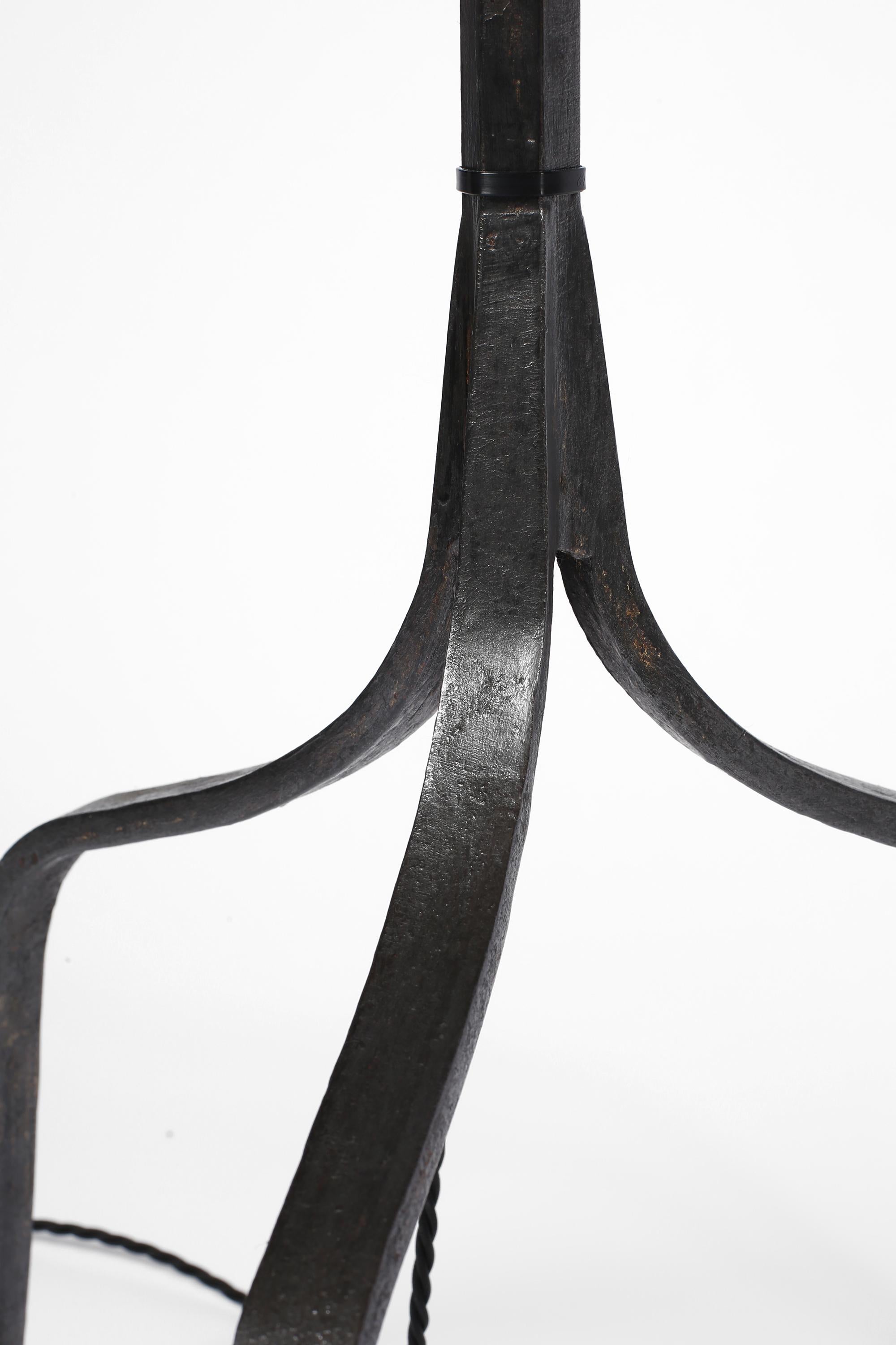 Pair of Spanish 1950s Forged Iron Marolles Style Floor Lamps 9