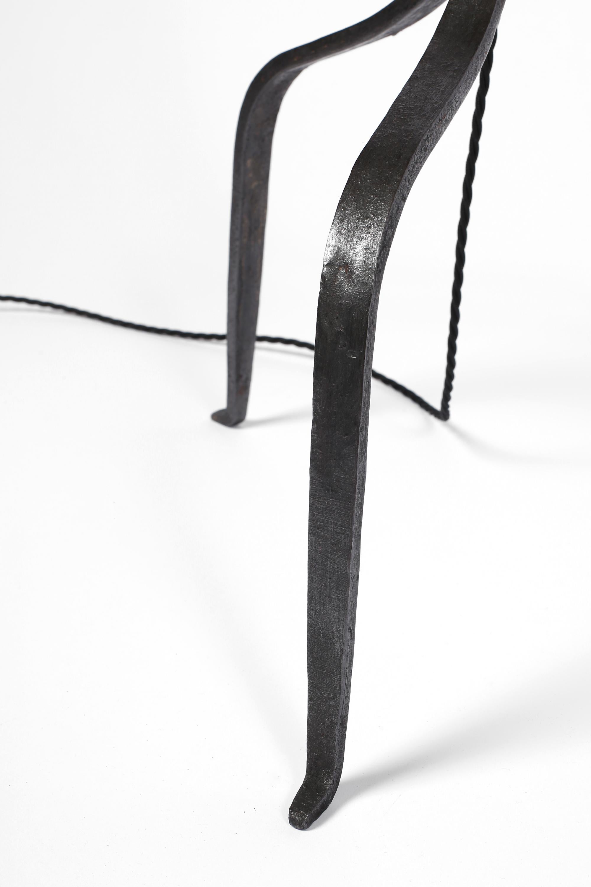 Pair of Spanish 1950s Forged Iron Marolles Style Floor Lamps 10