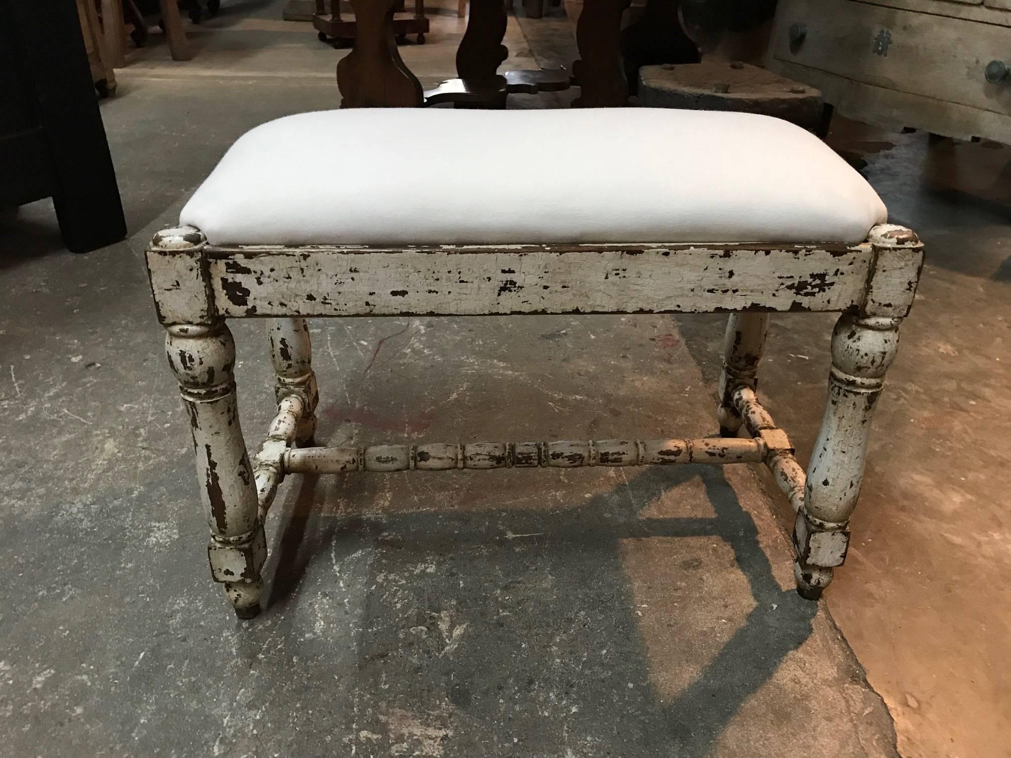 Pair of Spanish 19th Century Painted Benches In Excellent Condition In Atlanta, GA