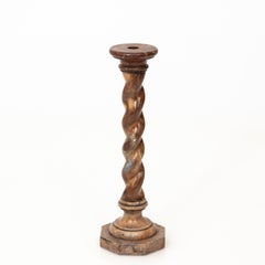 Pair of Spanish Alabaster Candlesticks