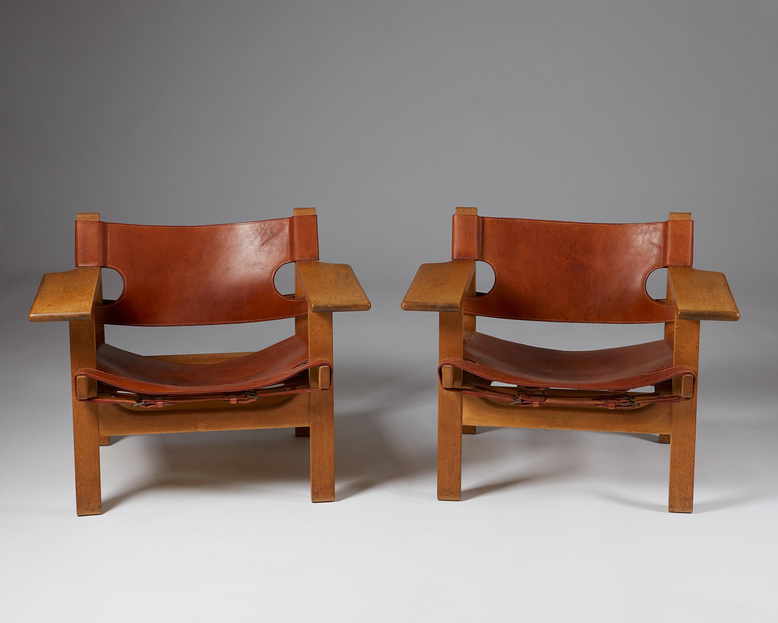 Pair of “Spanish” Armchairs Designed by Börge Mogensen In Good Condition In Stockholm, SE