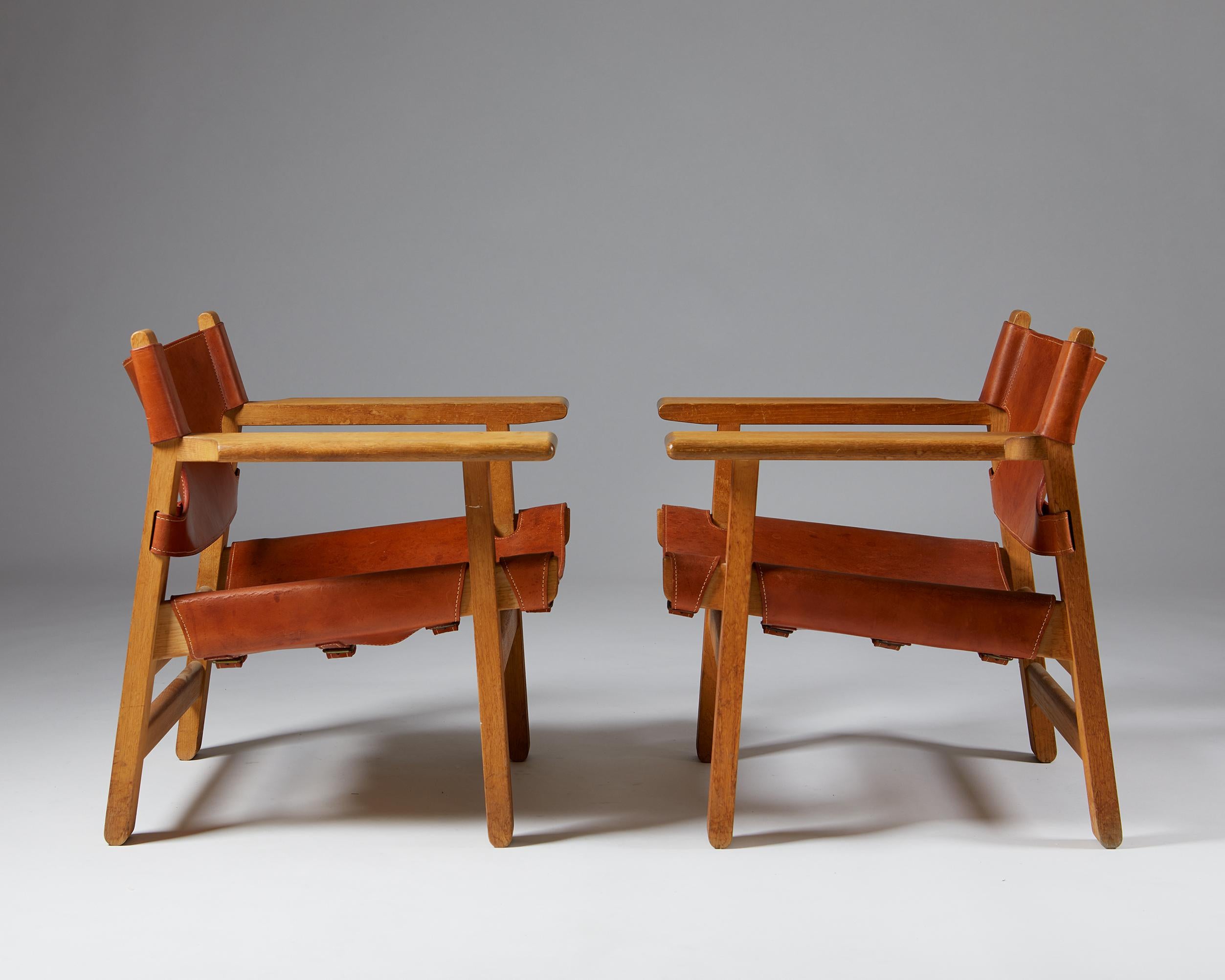 Pair of “Spanish” Armchairs Designed by Börge Mogensen 1